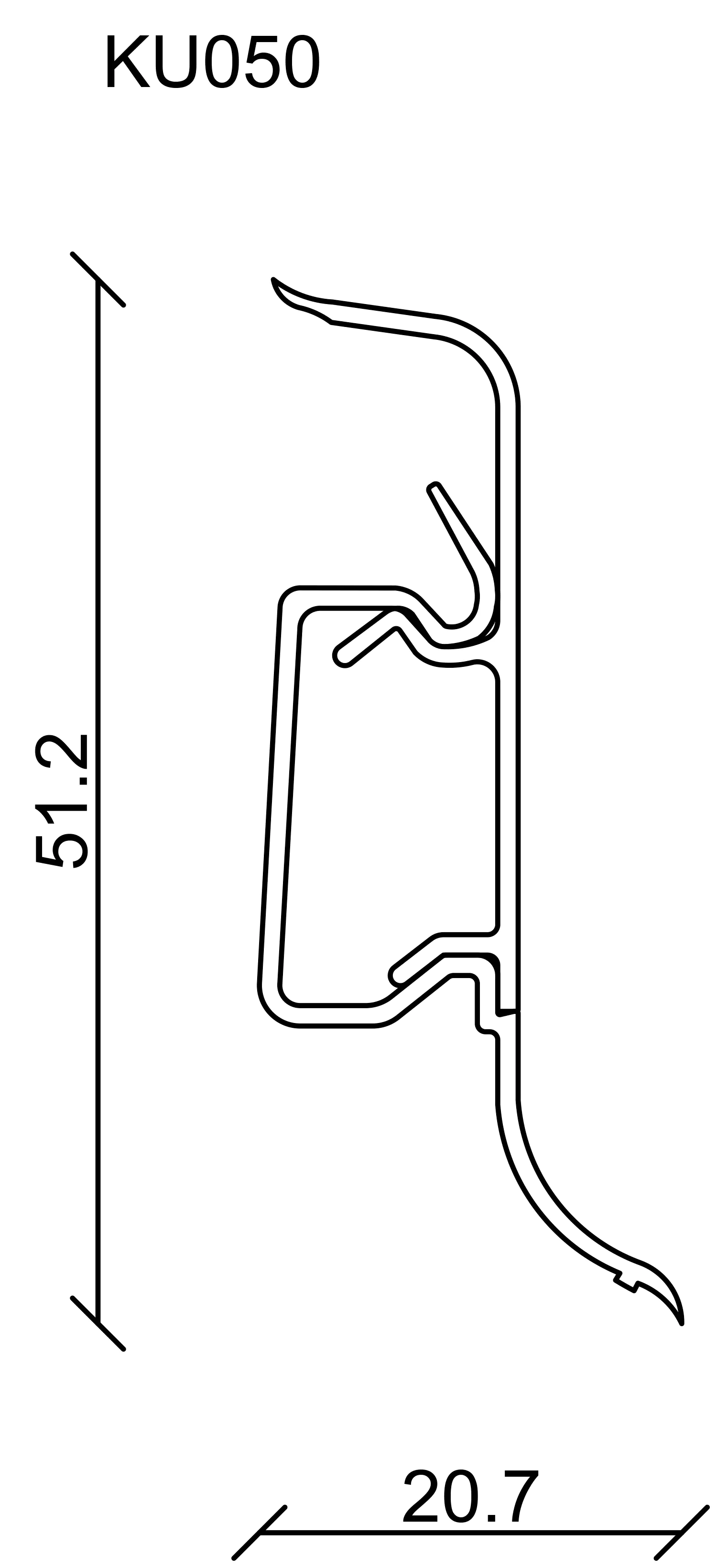 FN Neuhofer Klemmsockelleiste 250 cm 50 x 22,5 mm Ölschiefer