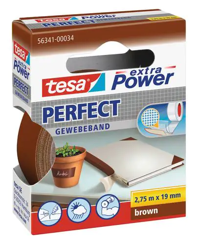 tesa Gewebeband extra Power Perfect 2,75 m x 19 mm, braun