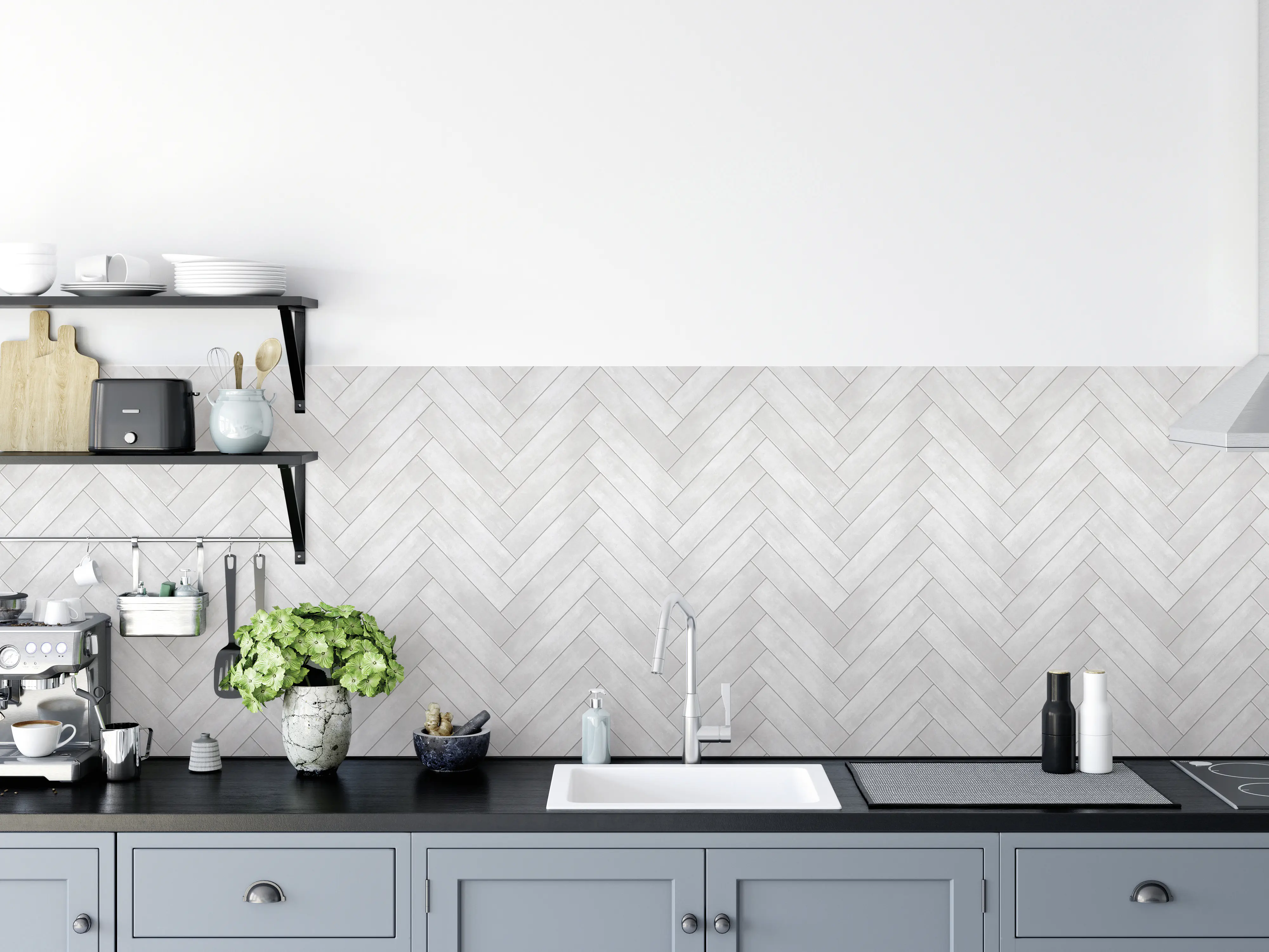 d-c-fix Wandbelag Ceramics Grey Chevron 67,5 cm x 1 m