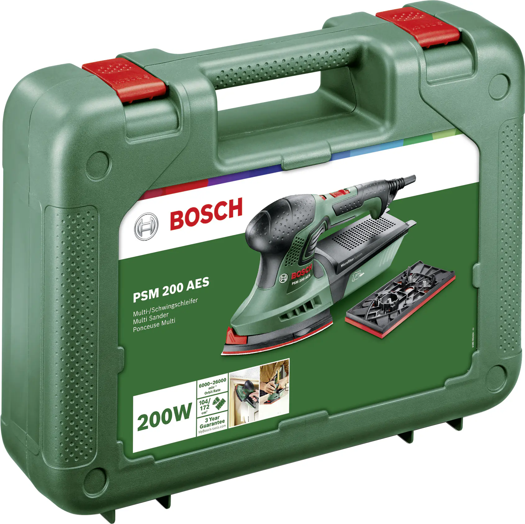 Bosch Multischleifer PSM 200 AES 200 W, inkl. Zubehör, im Koffer