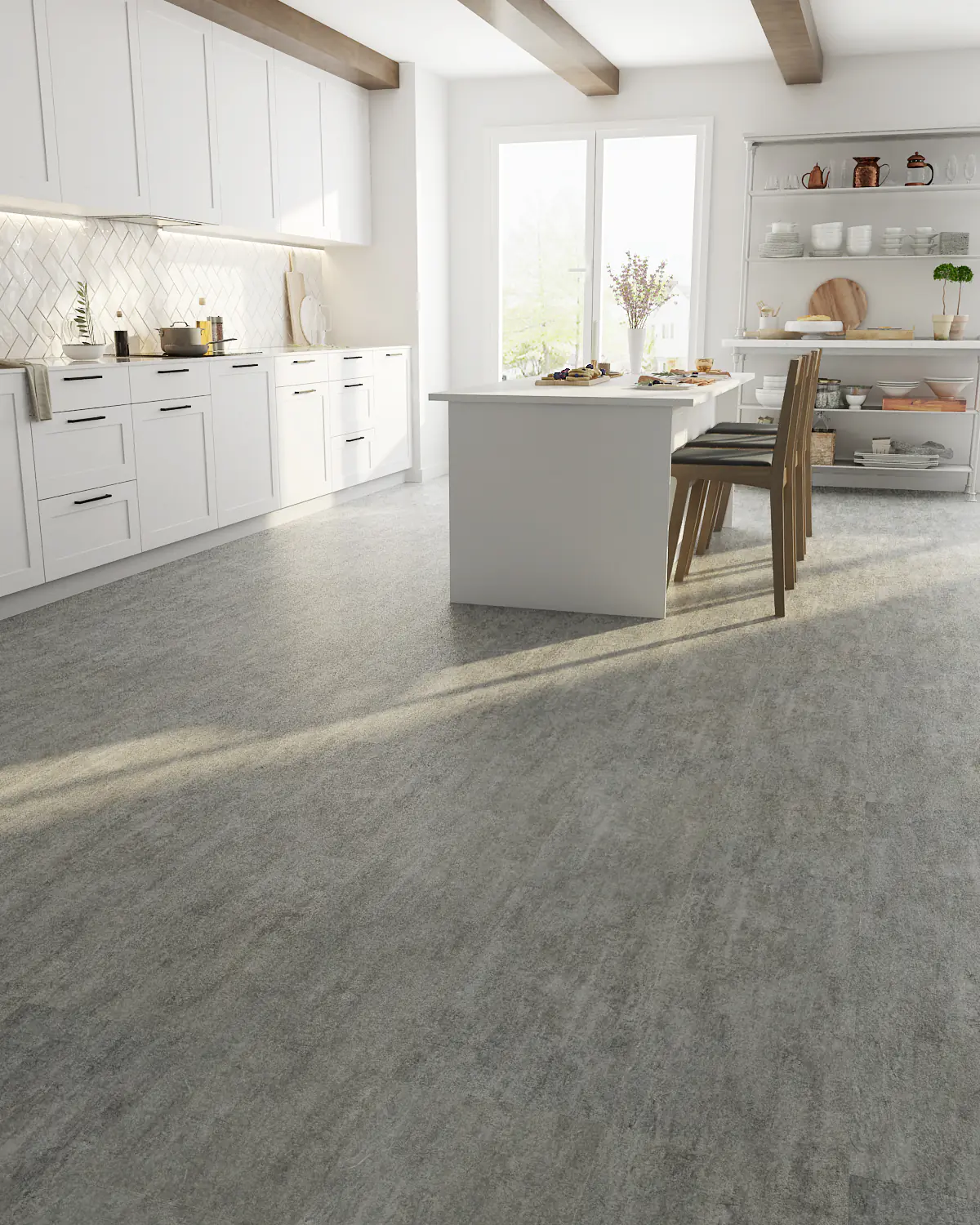 TrendLine Vinylboden Fliese mit Trittschalldämmung Betonoptik grau