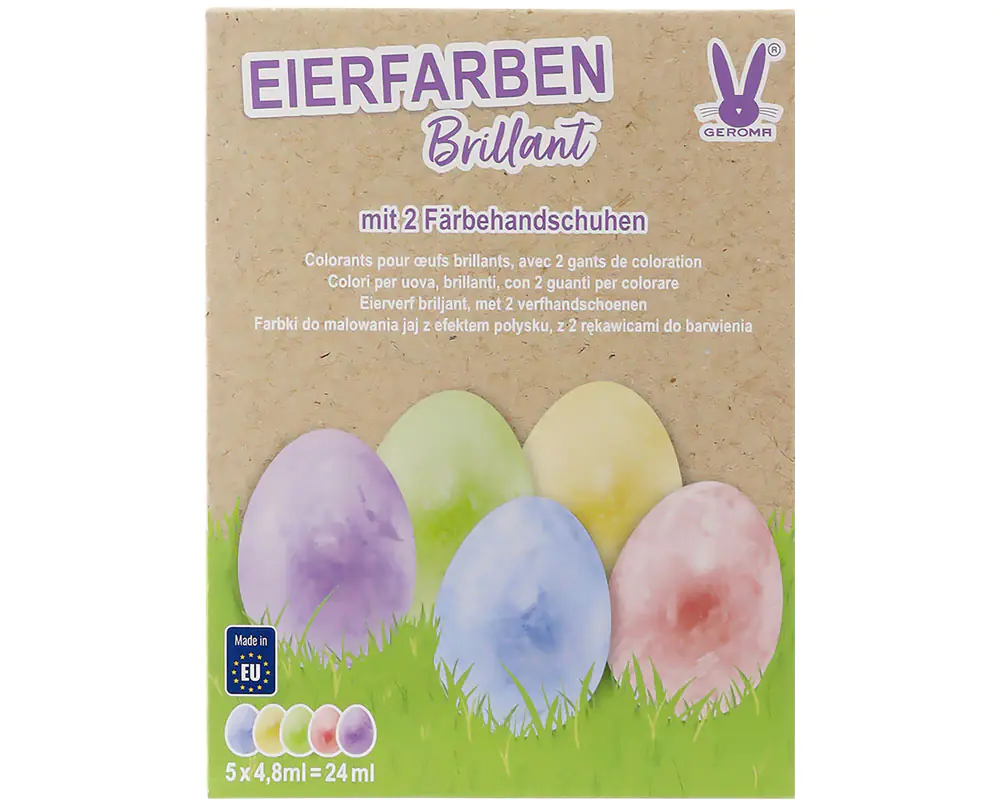 Eierfarben Glanzeffekt 5 Farben Brilliant inkl. Färbehandschuhen