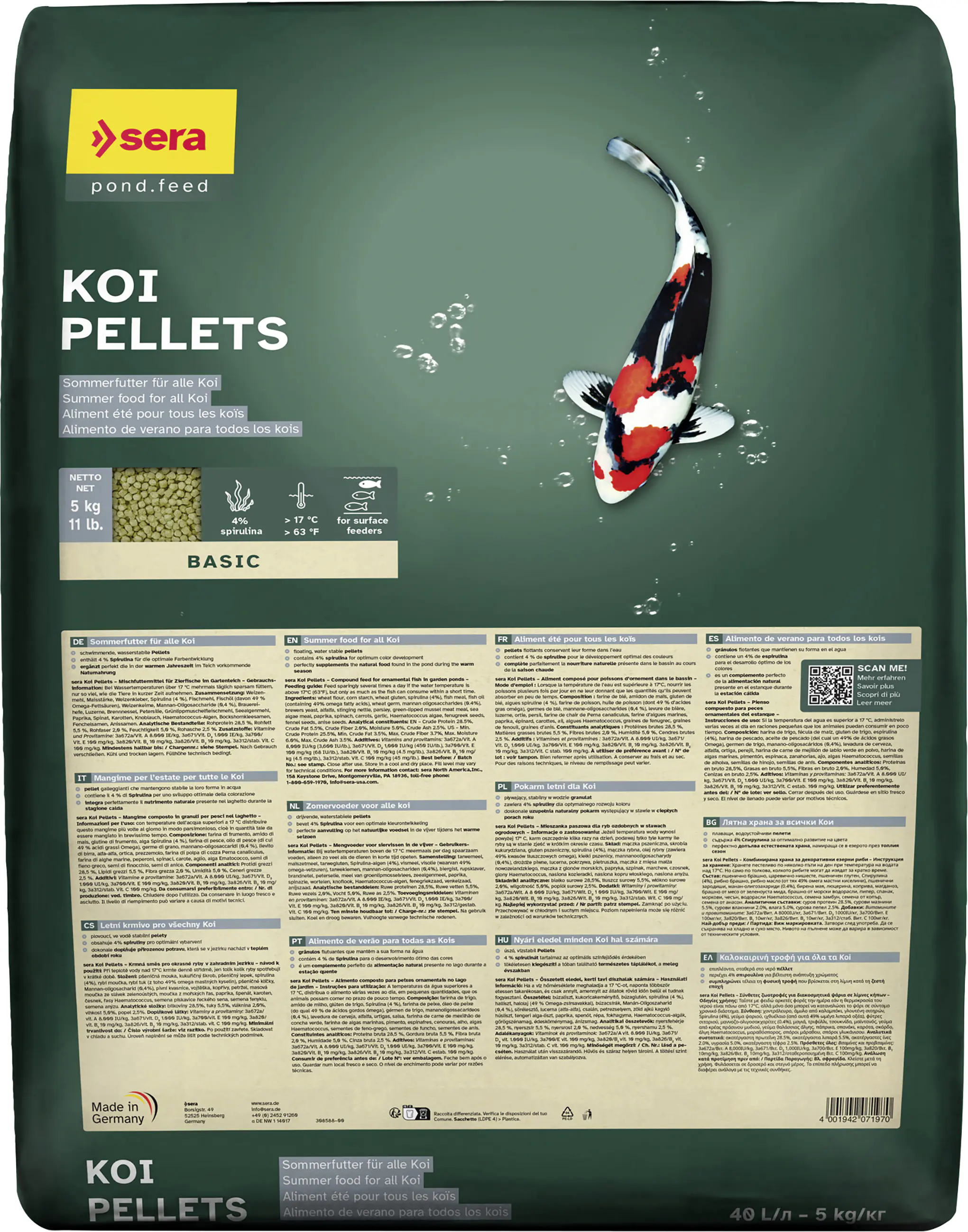 Sera Koifutter Pellets 40 L