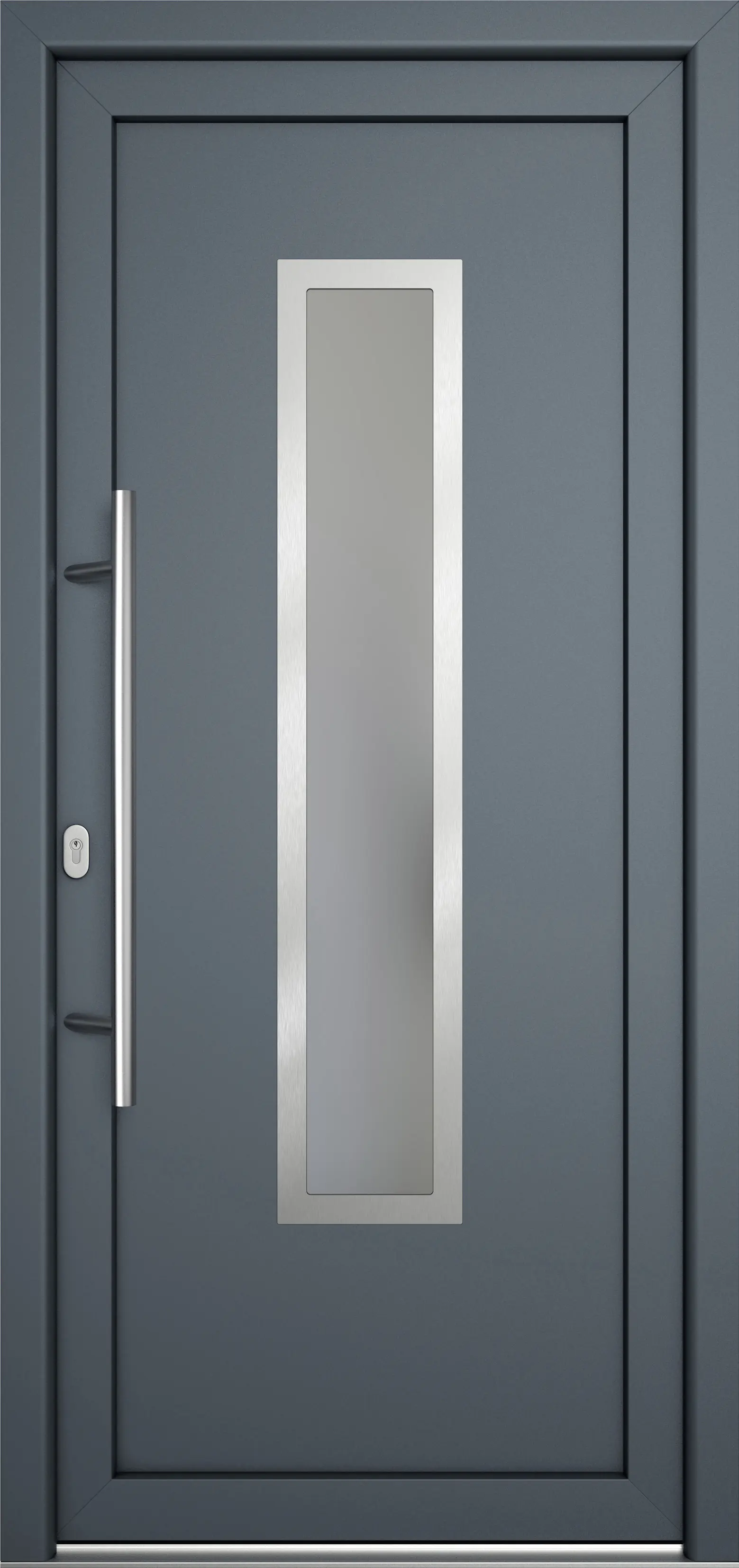 Meeth Haustür Signum Pro PVC Modell 32 108 x 208 cm DIN Links weiß/titan