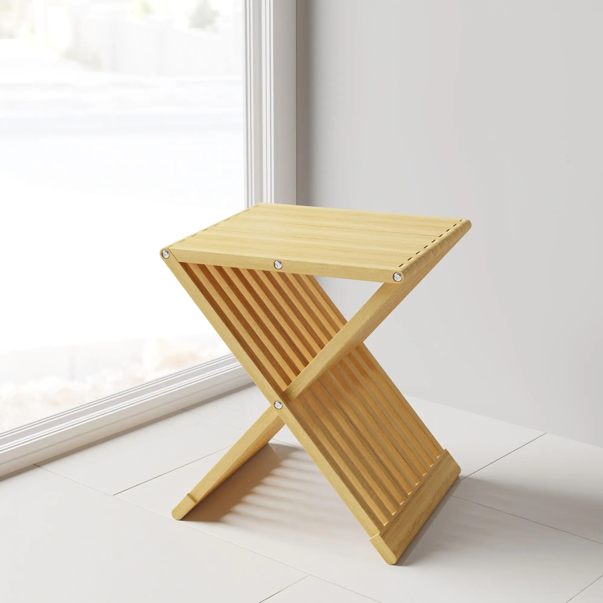 Schulte Badhocker aus Bambus klappbar 39 x 38 x 44 cm