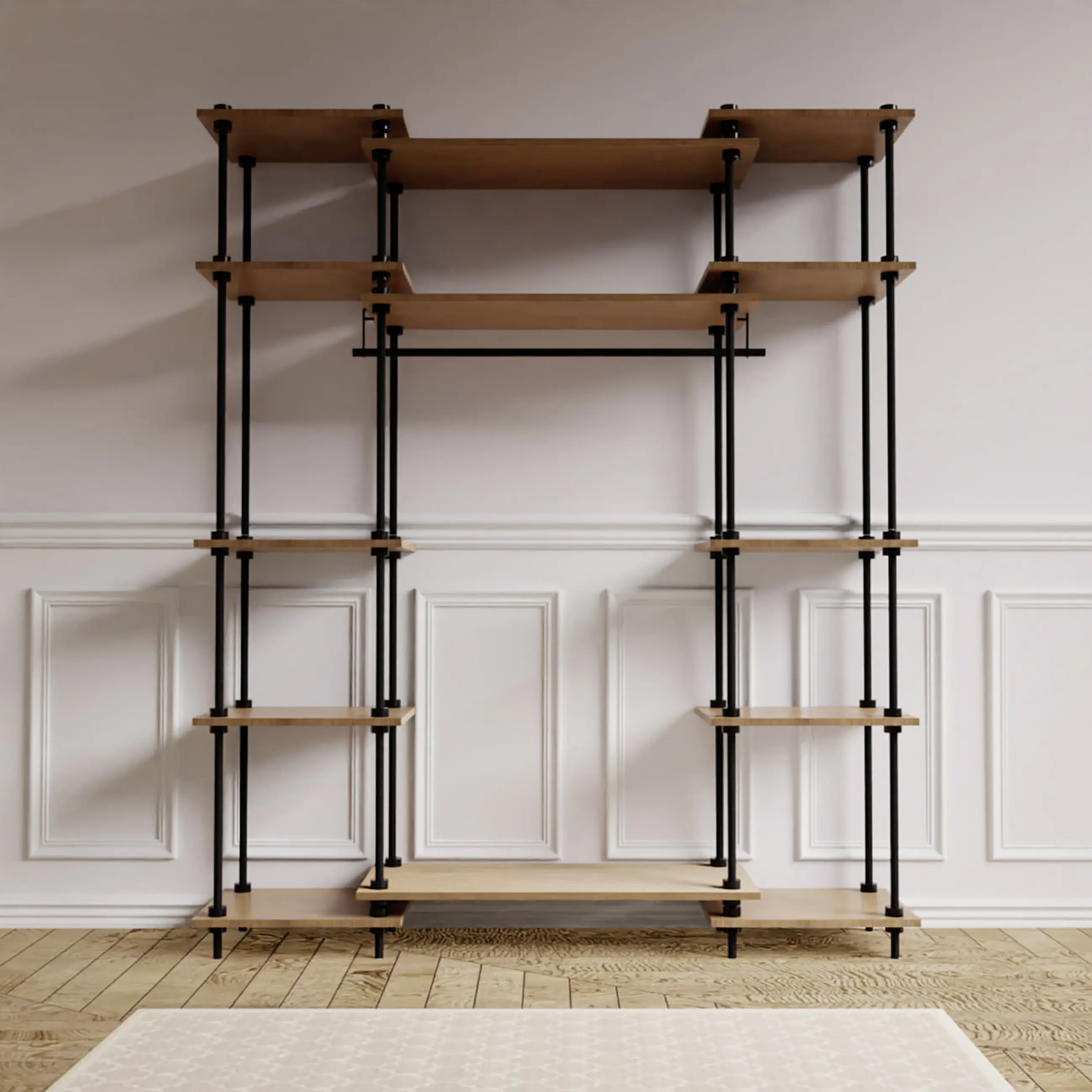 Ar Shelving Garderobe Deco Set S 185 x 151 cm Eiche anthrazit