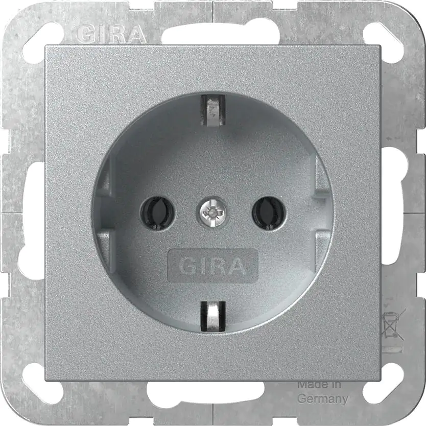 Gira Steckdose ST 55 aluminium 418826