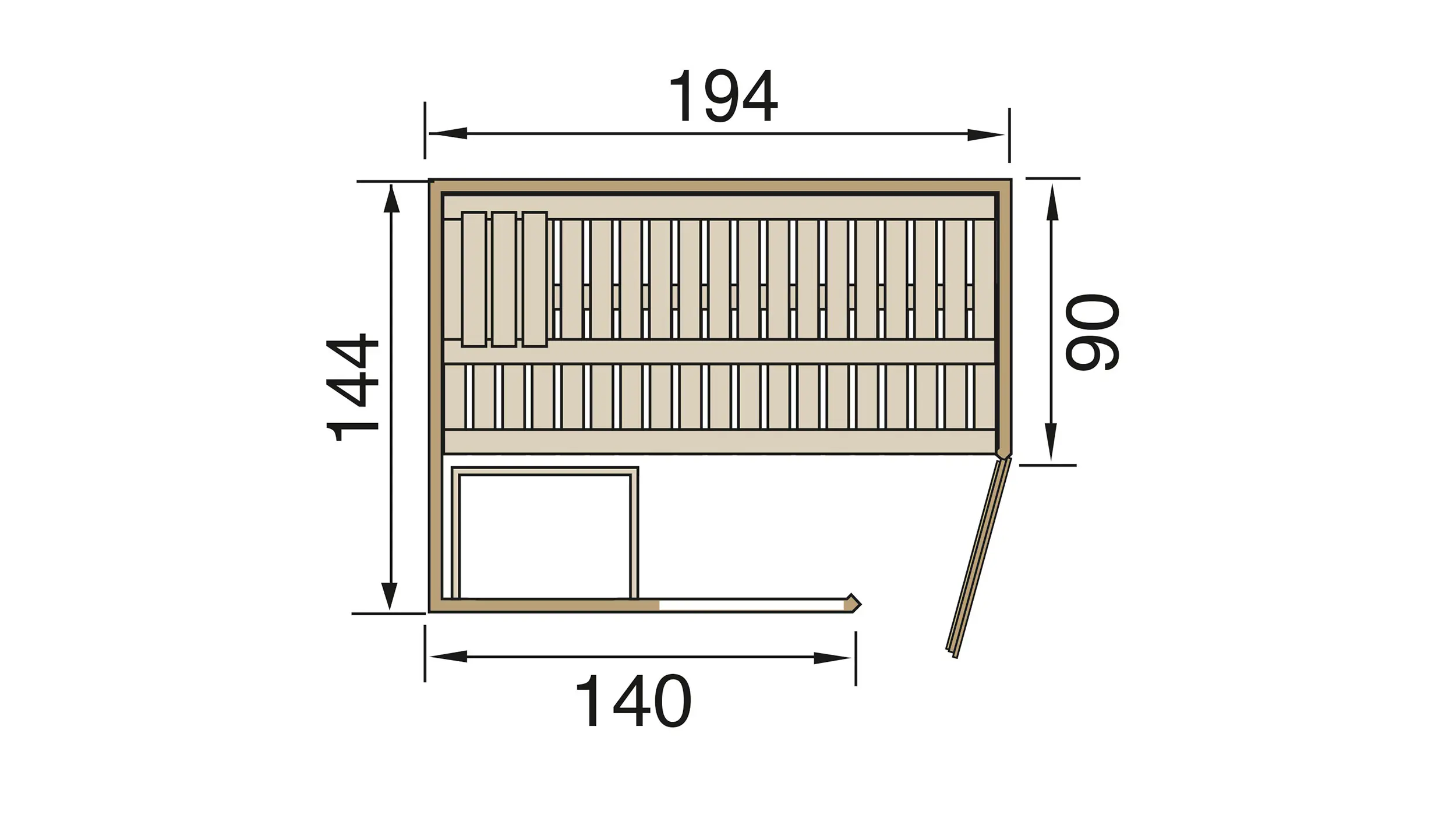 Weka Sauna Varberg 1 mit Glastür & Fenster 2,73 m²
