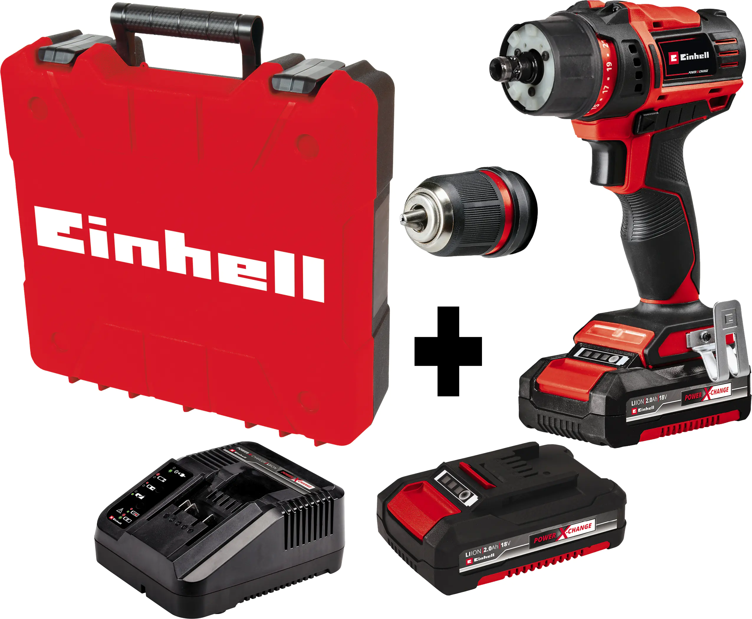 Einhell Akku-Bohrschrauber TE-CD 18/45 Li inkl. 2 x 2,0 Ah & Schnellladegerät
