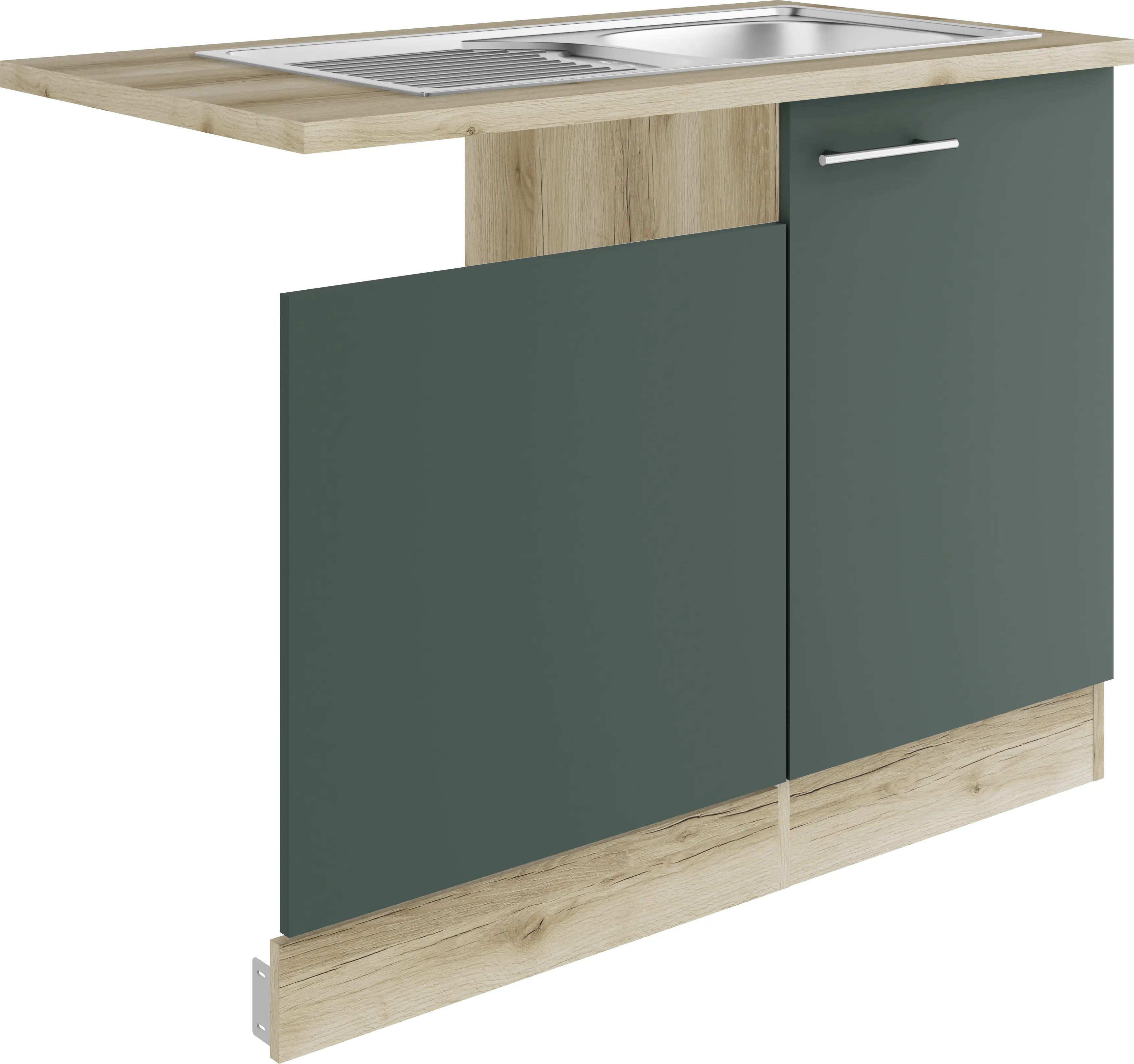 Optifit Spüle mit Unterschrank-Set Savona 405 steingrün/eiche 110 cm