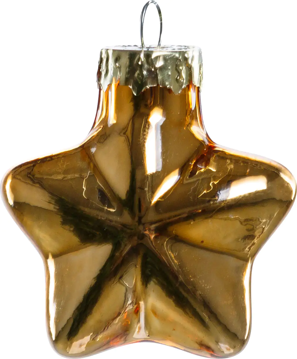 TrendLine Weihnachtskugeln Glas-Sterne 4 cm gold 12 Stück