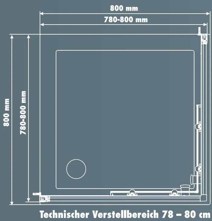 Primaster Eckdusche Easy-6 Schiebetür 80 x 80 cm Klarglas chrom