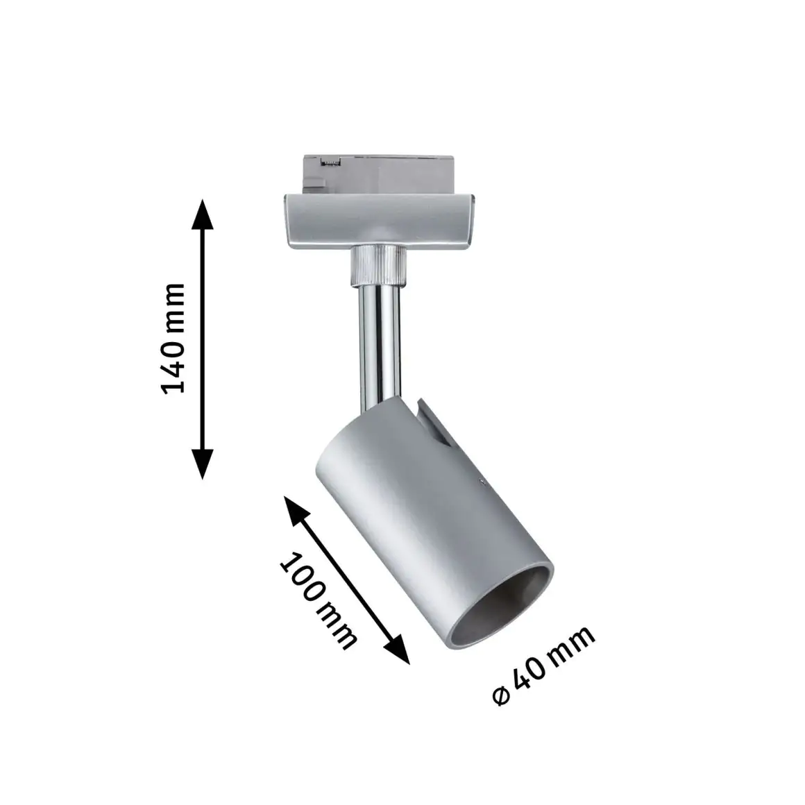 Paulmann URail Schienenspot Pure l chrom-matt 11 x 5,8 cm GU10 10 W dimmbar