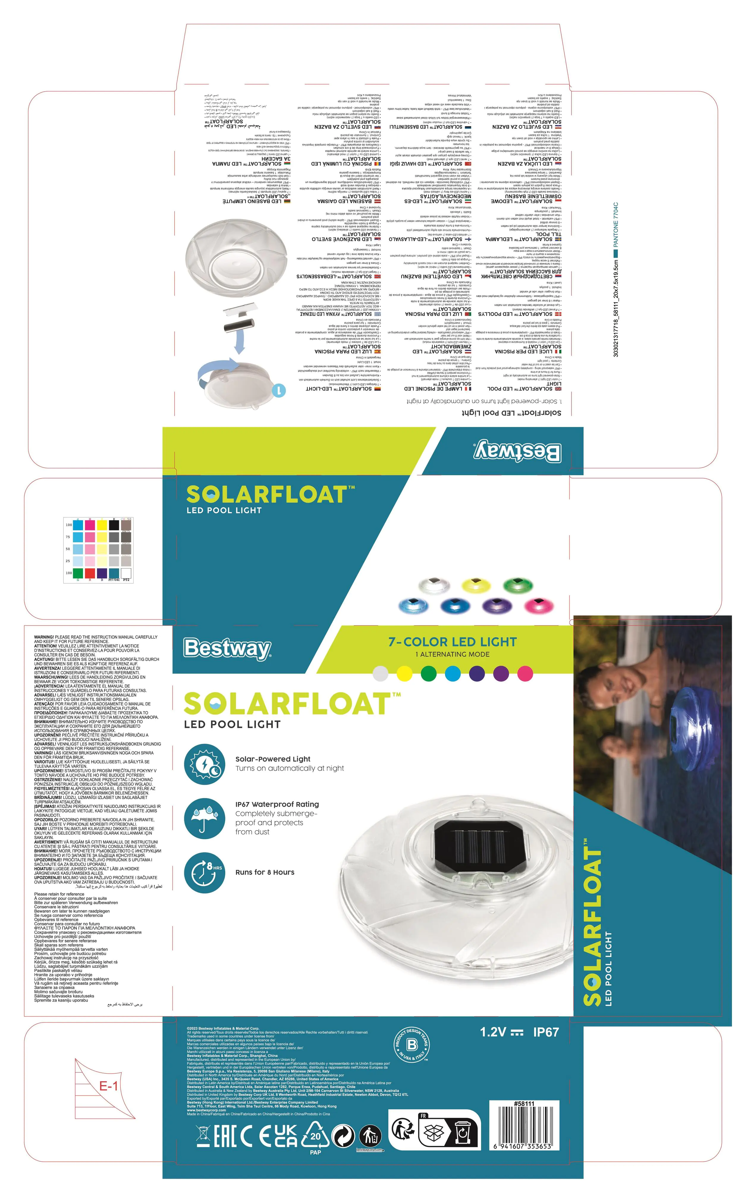 Bestway Solar-Poolbeleuchtung Flowclear Ø 18 cm
