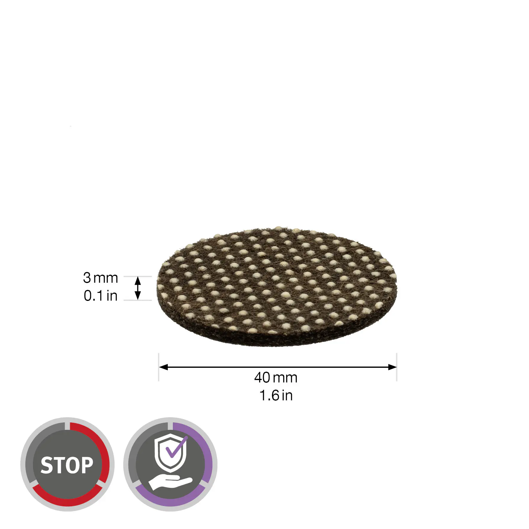 Wagner Anti-Rutschpad für Möbel selbstklebend Ø 40 x 3 mm braun beige - 4 Stück 
