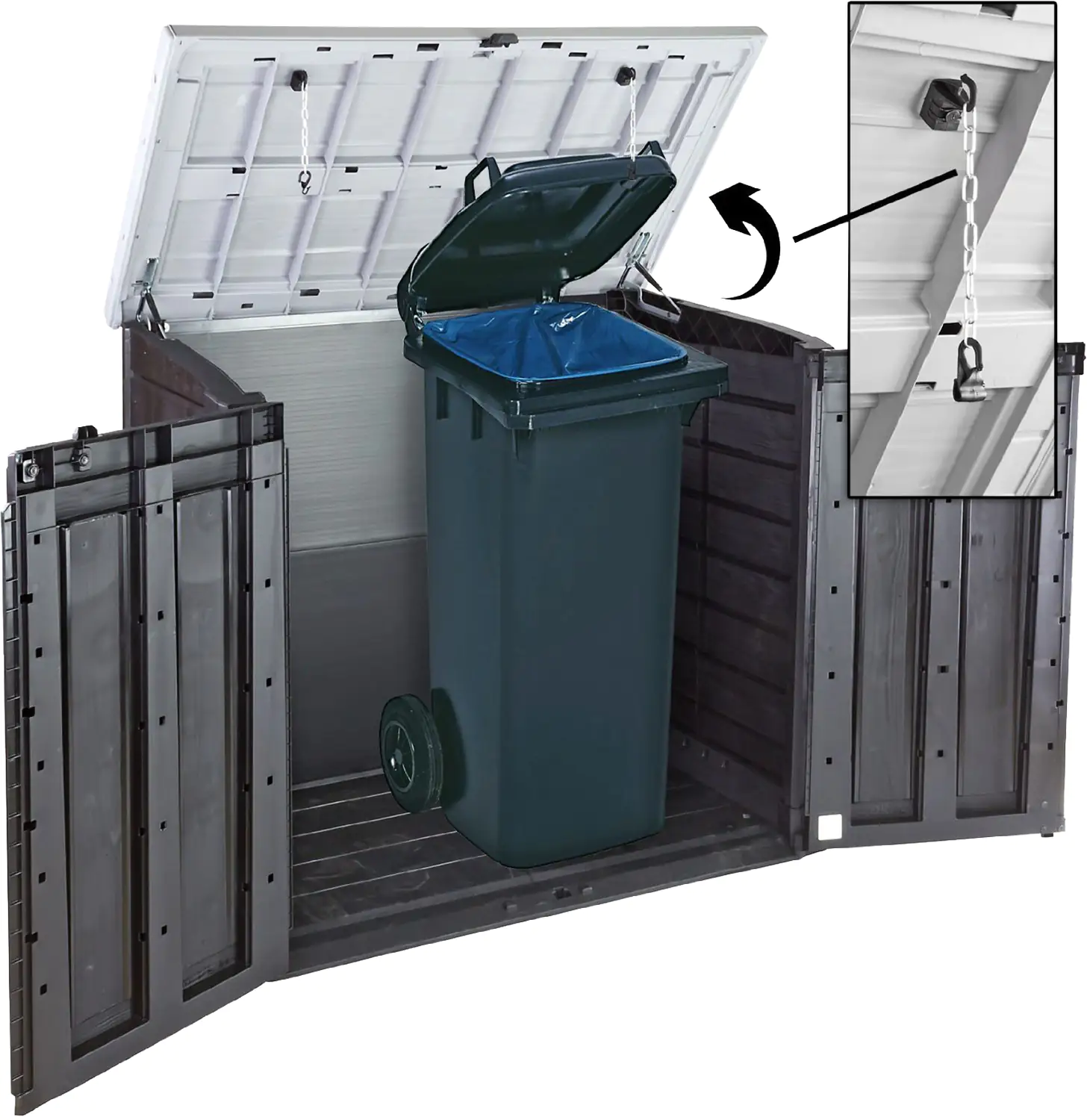 Keter Mülltonnenbox Gartenbox Store it Out Max schwarz/grau
