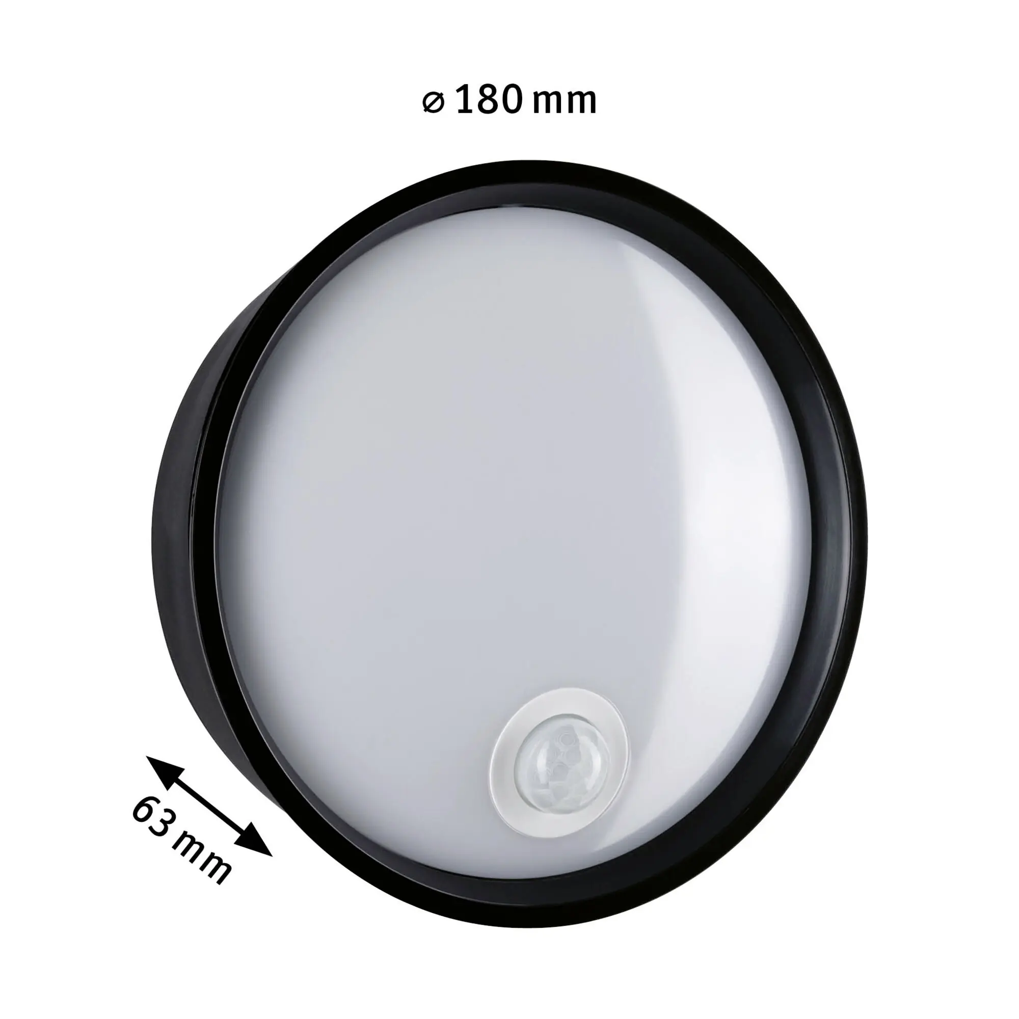 Paulmann LED Außenleuchte Platomo schwarz Ø 18 cm warmweiß mit Bewegungsmelder