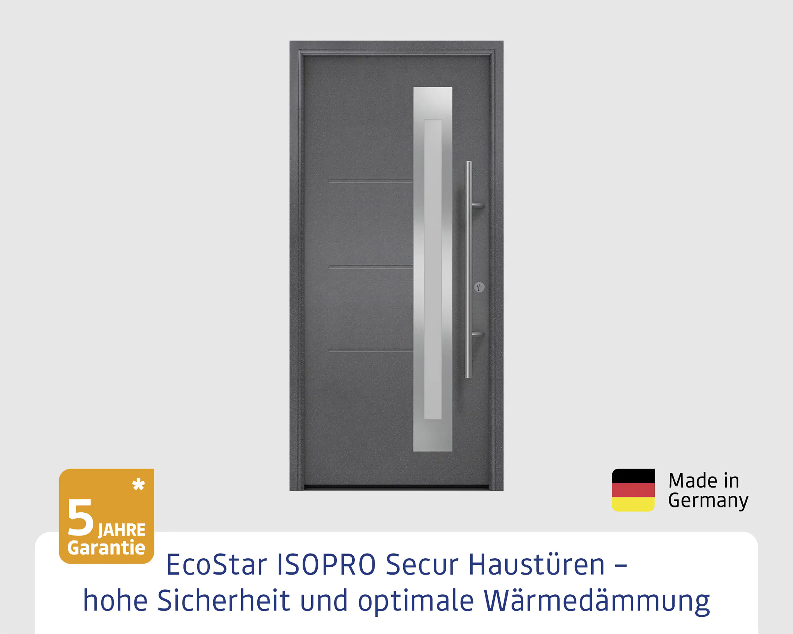 EcoStar Haustür ISOPRO Secur IPS 780S RC2 anthrazit metallic 110 x 210 cm