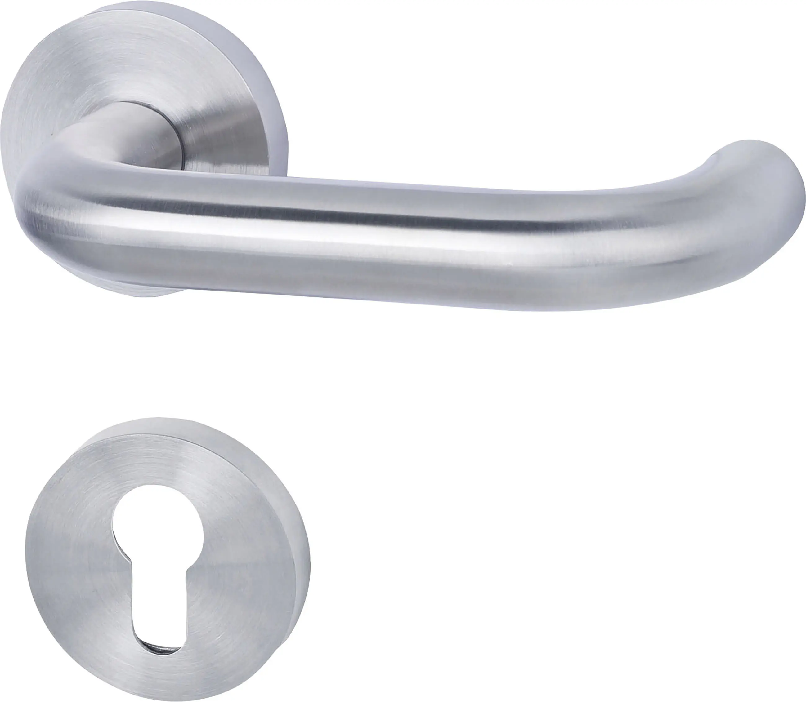 Südmetall Türgriff-Garnitur Rosette Fair IV PZ Edelstahl satiniert silber Ø 52 mm