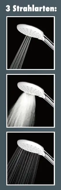Primaster Handbrause 3 Strahlarten Water Flow quadratisch weiß mit Wasserspareinsatz