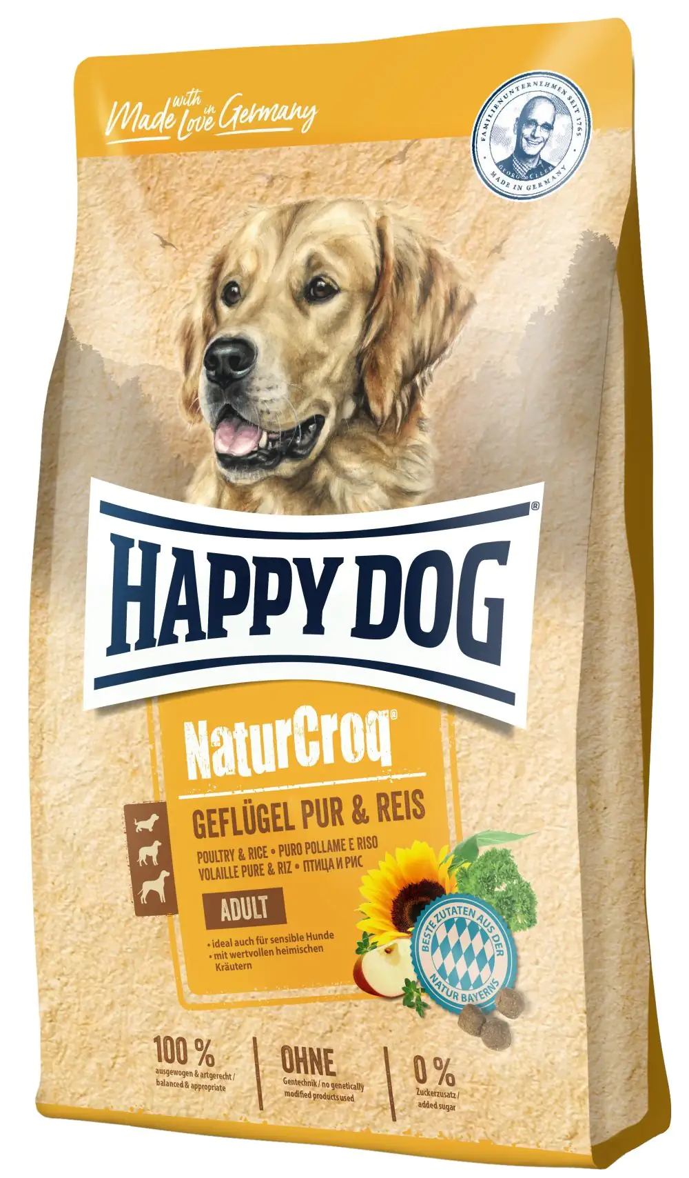 Happy Dog NaturCroq Premium Hundetrockenfutter Adult 4 kg Geflügel & Reis 