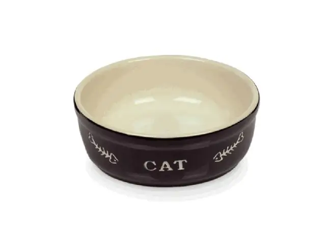 Nobby Katzennapf Keramik Cat Ø 13,5 cm - 250 ml schwarz-beige
