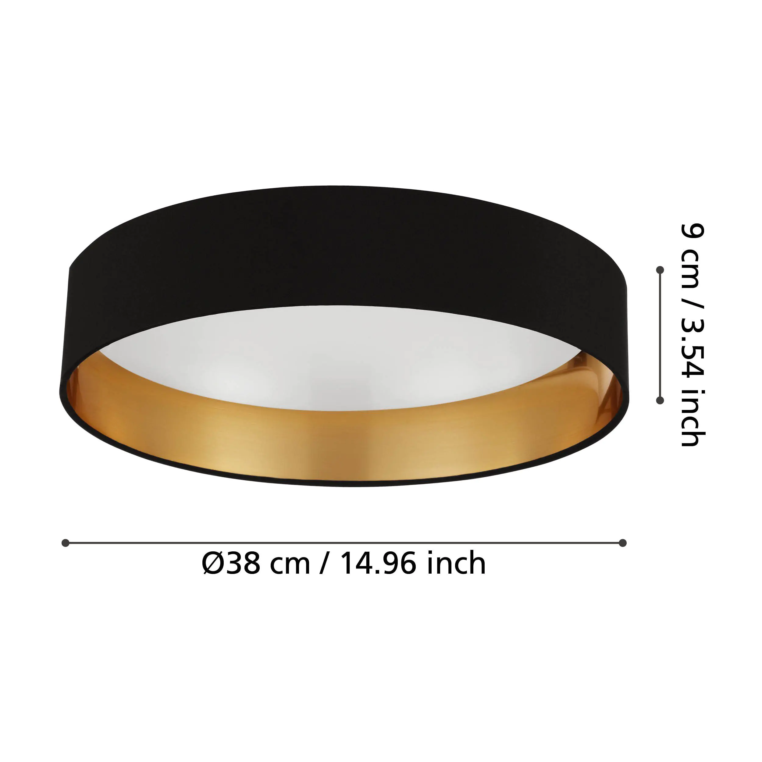 Eglo LED Deckenleuchte Maserlo 2 schwarz-gold Ø 38 cm warmweiß