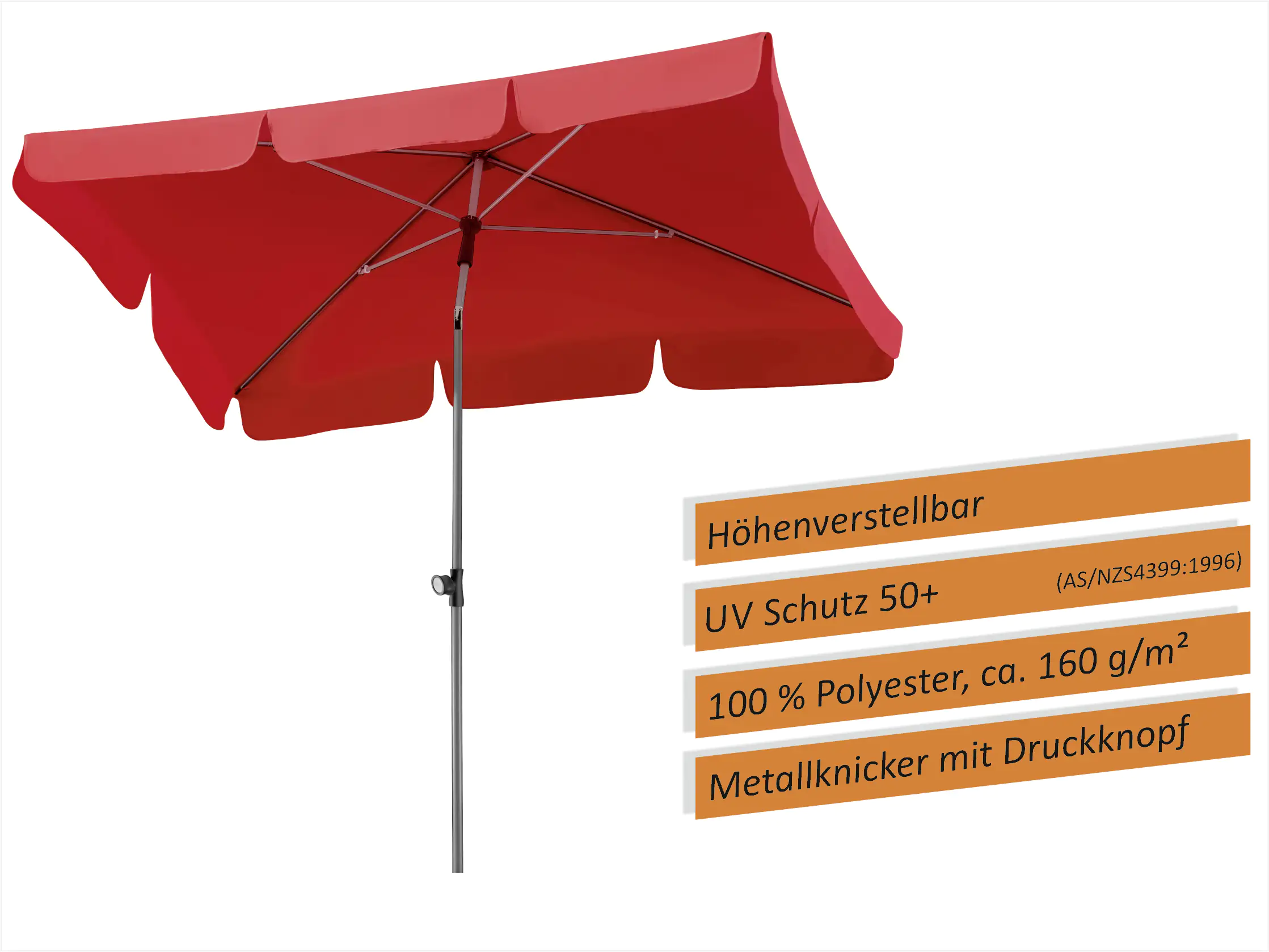 Schneider Sonnenschirm Locarno rot 180 x 120 cm