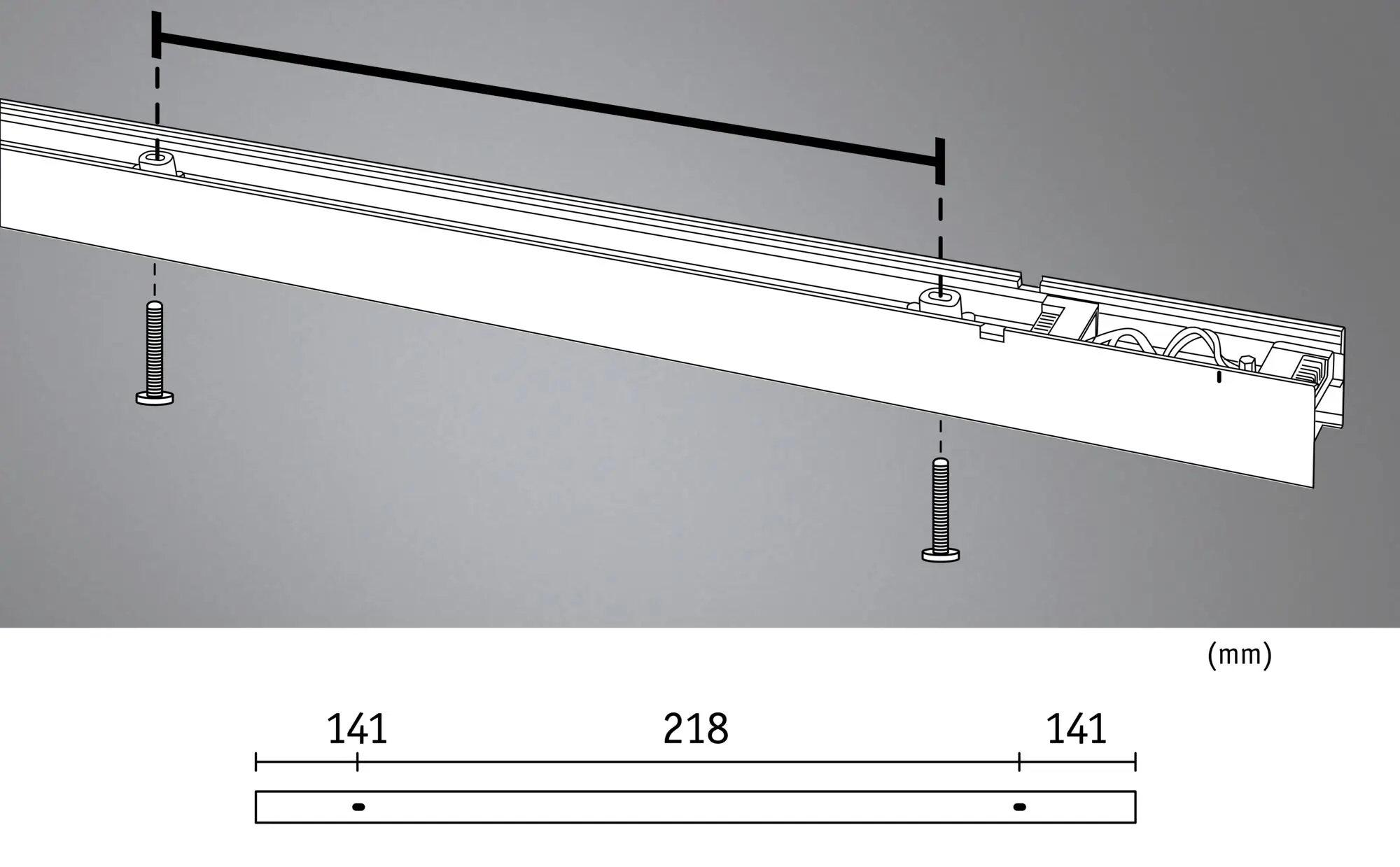 Paulmann Lichtleiste Linion 50 cm 8,5W Kunststoff schwarz