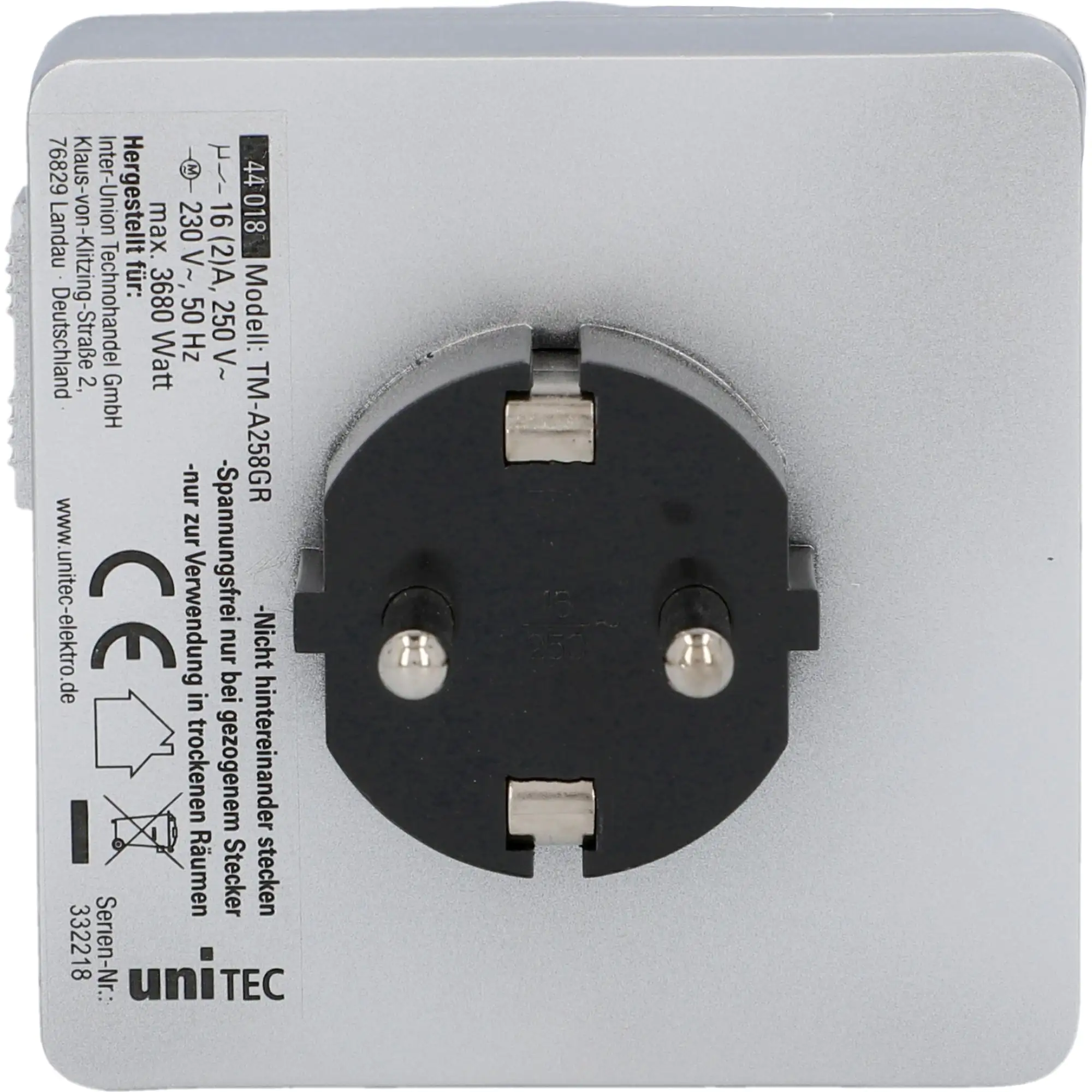 Zeitschaltuhr kompakt 3.600W mechanisch, silber, IP20
