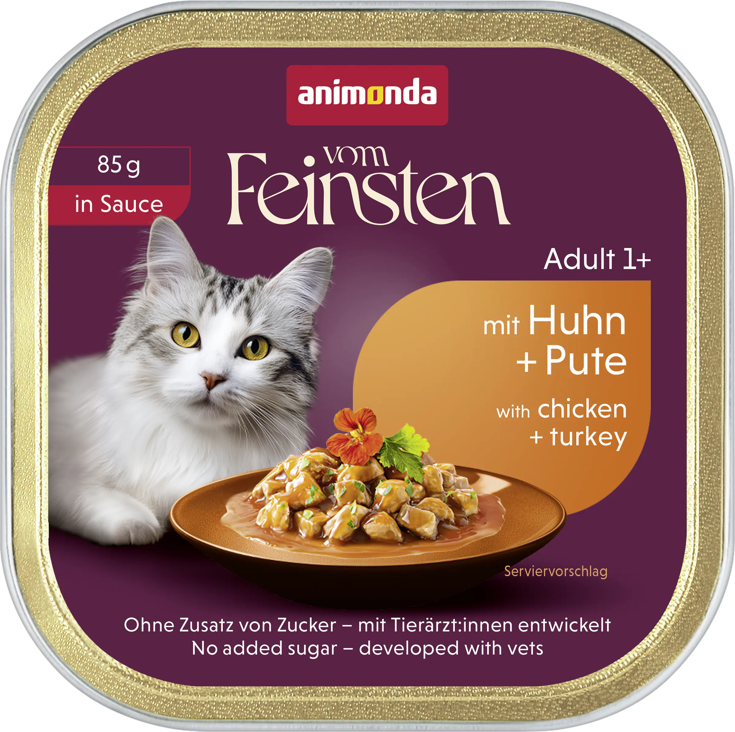 Animonda vom Feinsten Katzennassfutter Adult 85 g Huhn & Pute in Sauce