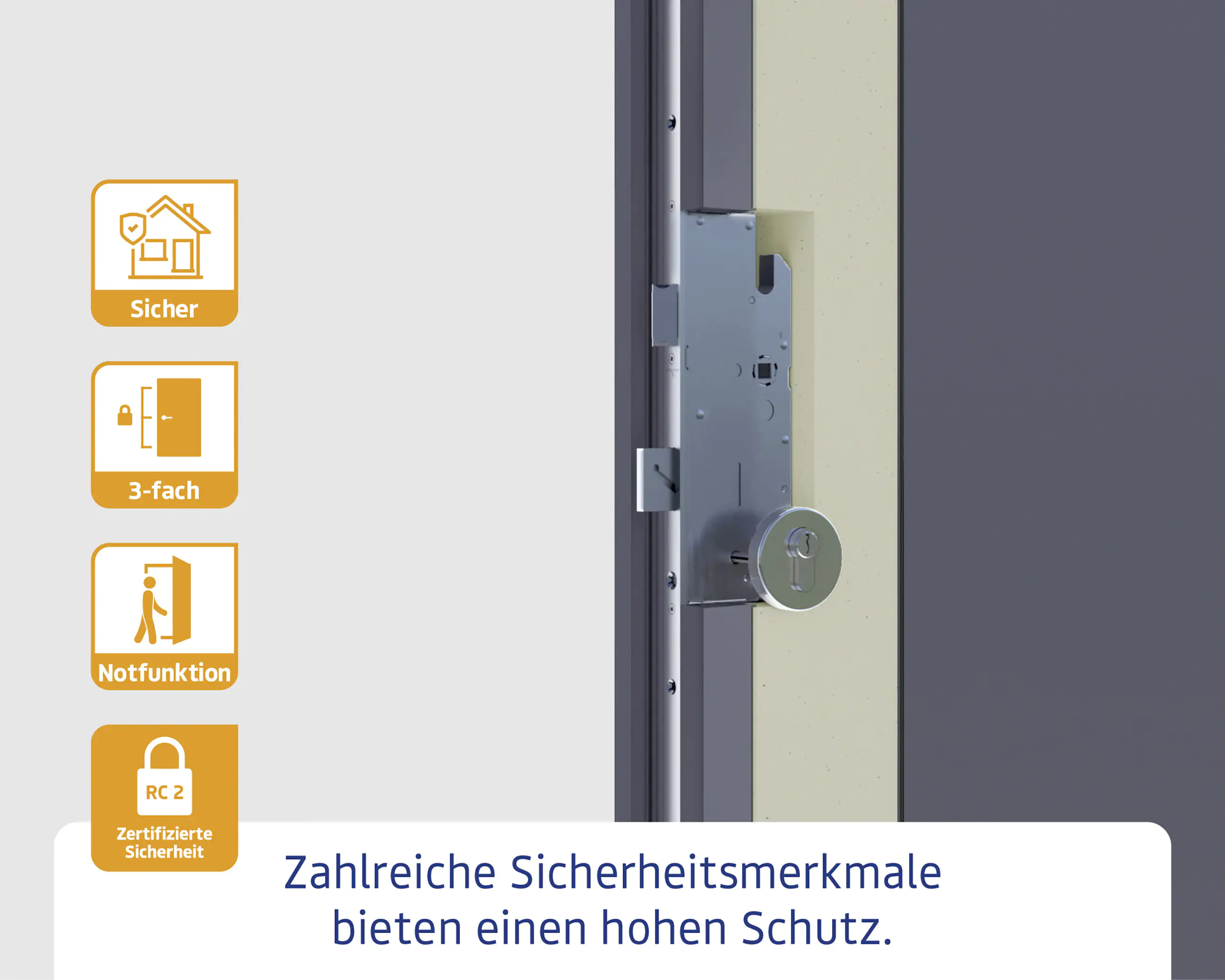 EcoStar Haustür ISOPRO Secur IPS 770S RC2 anthrazitgrau 110 x 210 cm