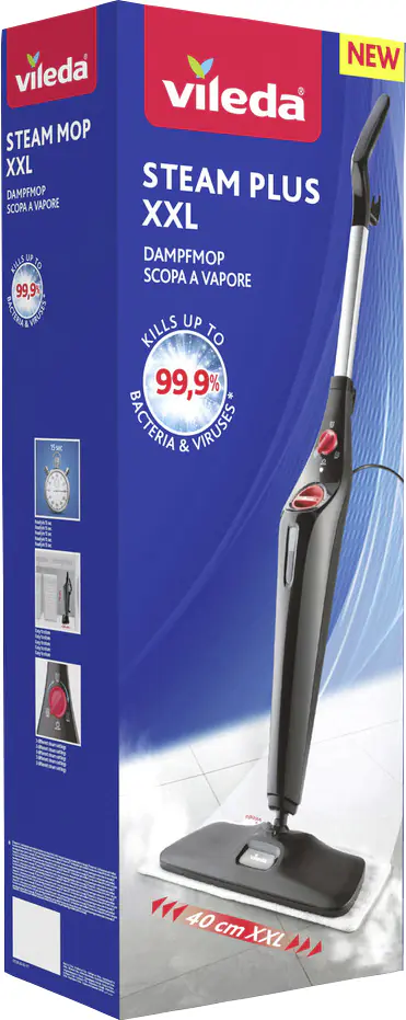 Vileda Steam Dampfreiniger Plus XXL 1550 W Reinigen ohne Chemikalien