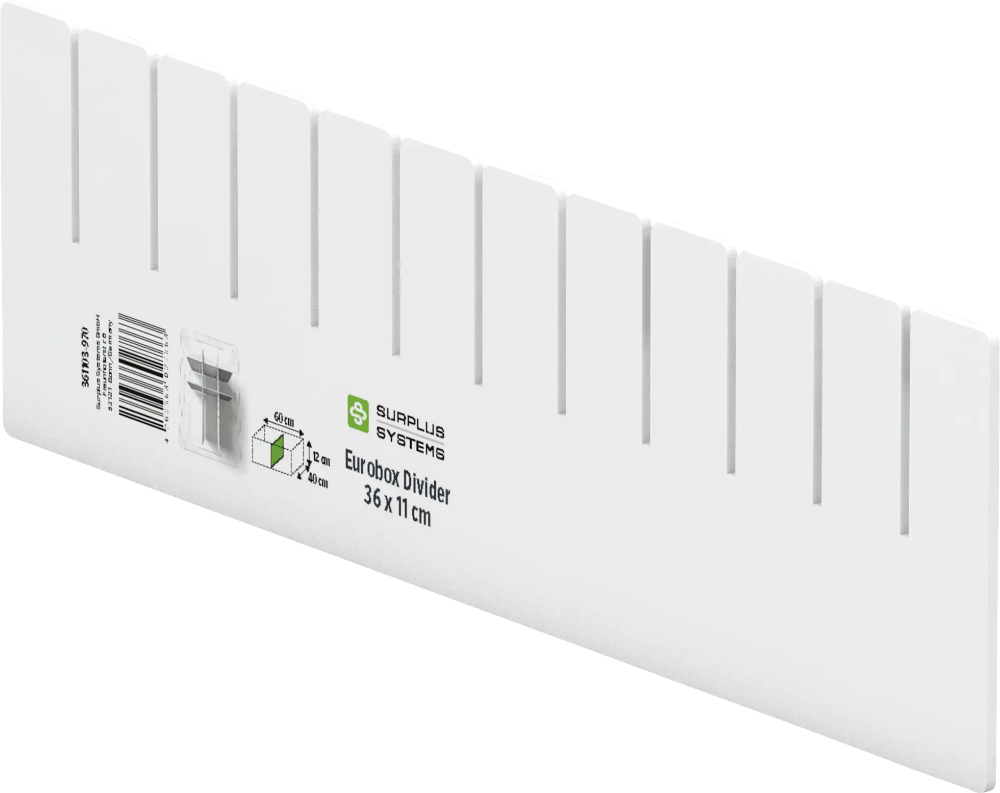 Surplus Systems Abtrenner für Eurobox 36 x 11 cm, weiß
