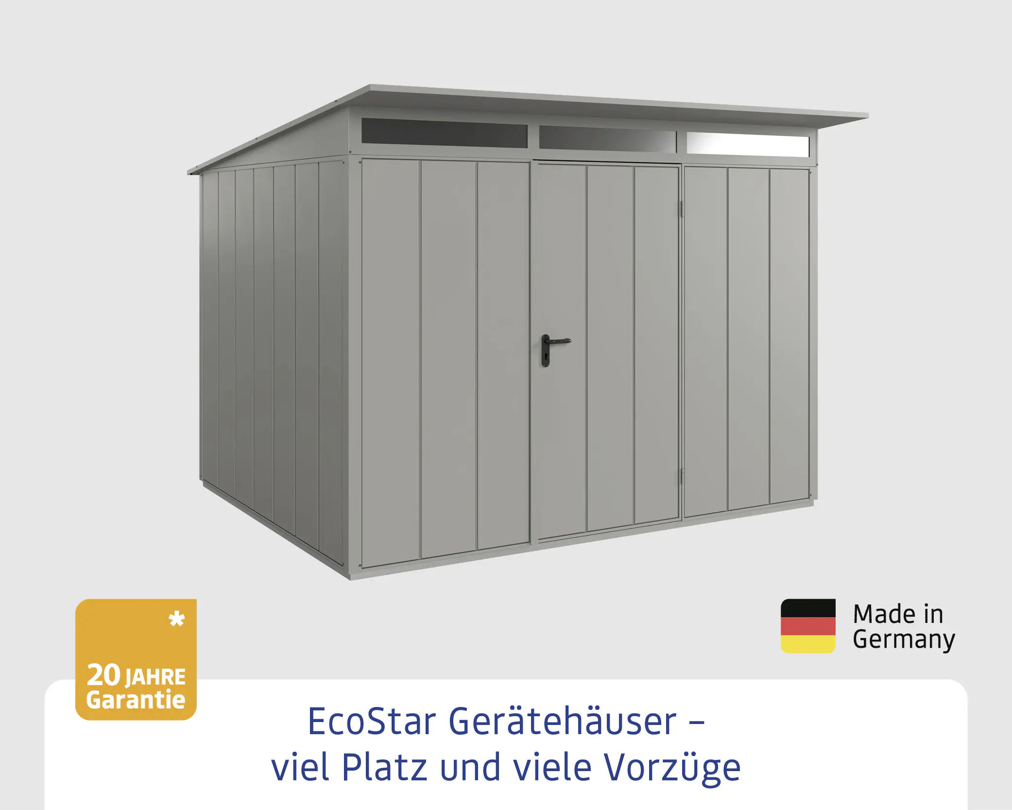 EcoStar Gerätehaus Elegant-P Typ 3 graualuminium 312,7 x 283,4 x 232,3 cm