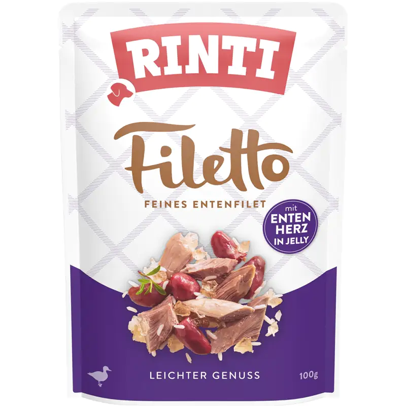 Rinti Filetto Hundenassfutter Adult 100 g Ente & Entenherz