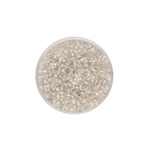 Glorex Rocailles Silbereinzug 2,6 mm 17 g, transparent