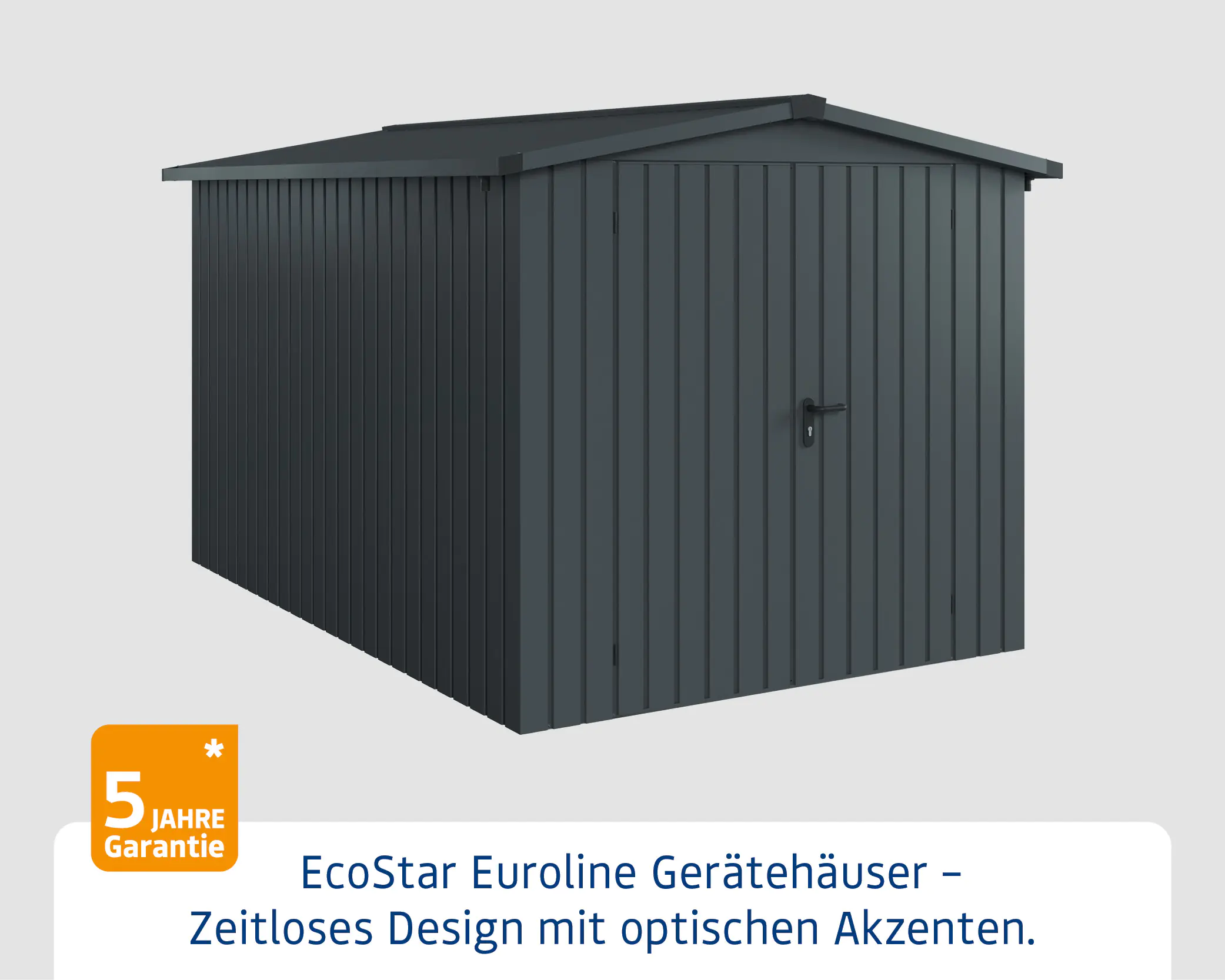EcoStar Metallgerätehaus Euroline ESD7 anthrazit 214 x 310 cm 2-flg.