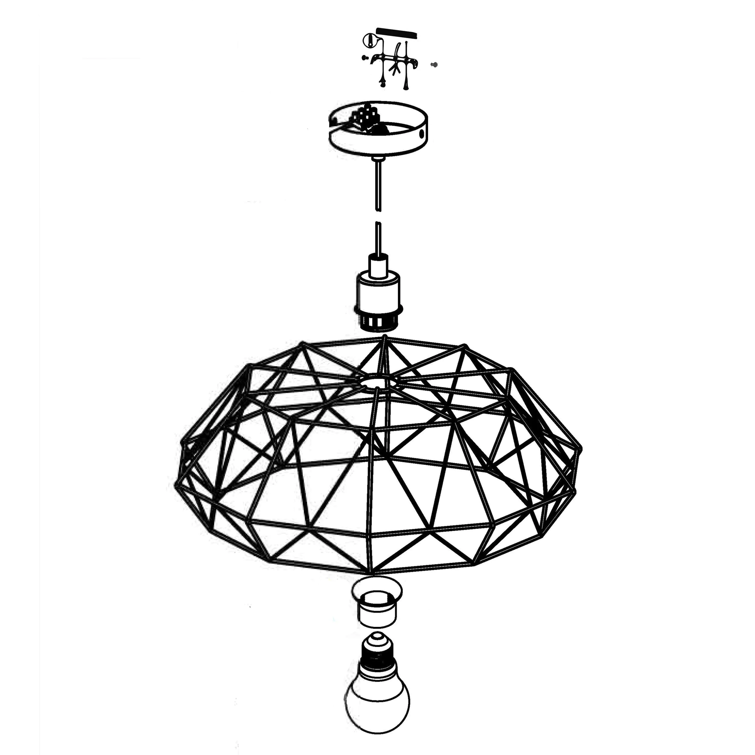 Eglo Pendelleuchte Carlton 2 schwarz Ø 45,5 cm E27, max. 60 W