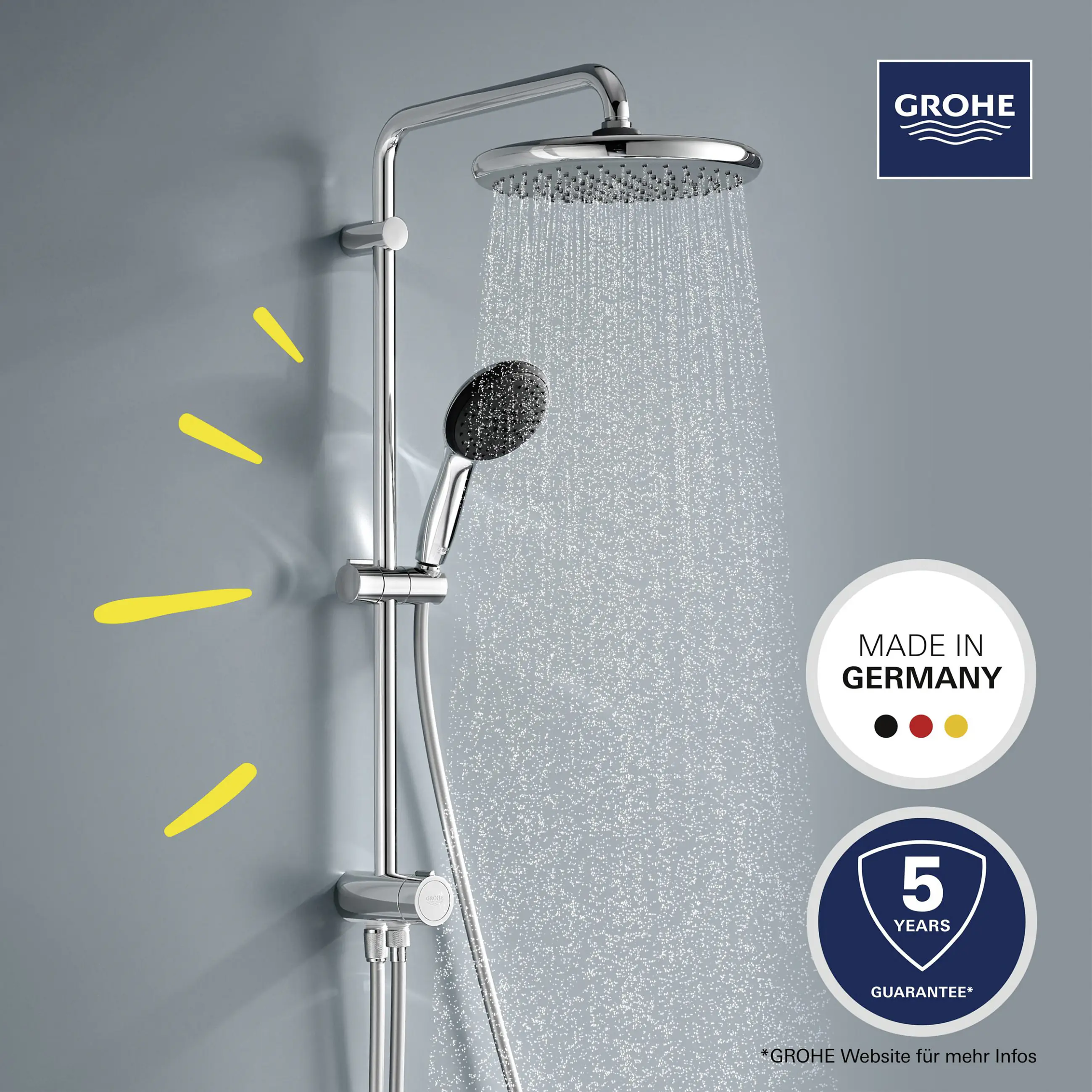 Grohe Duschsystem inkl. Umsteller Vitalio Start System 250 Flex chrom