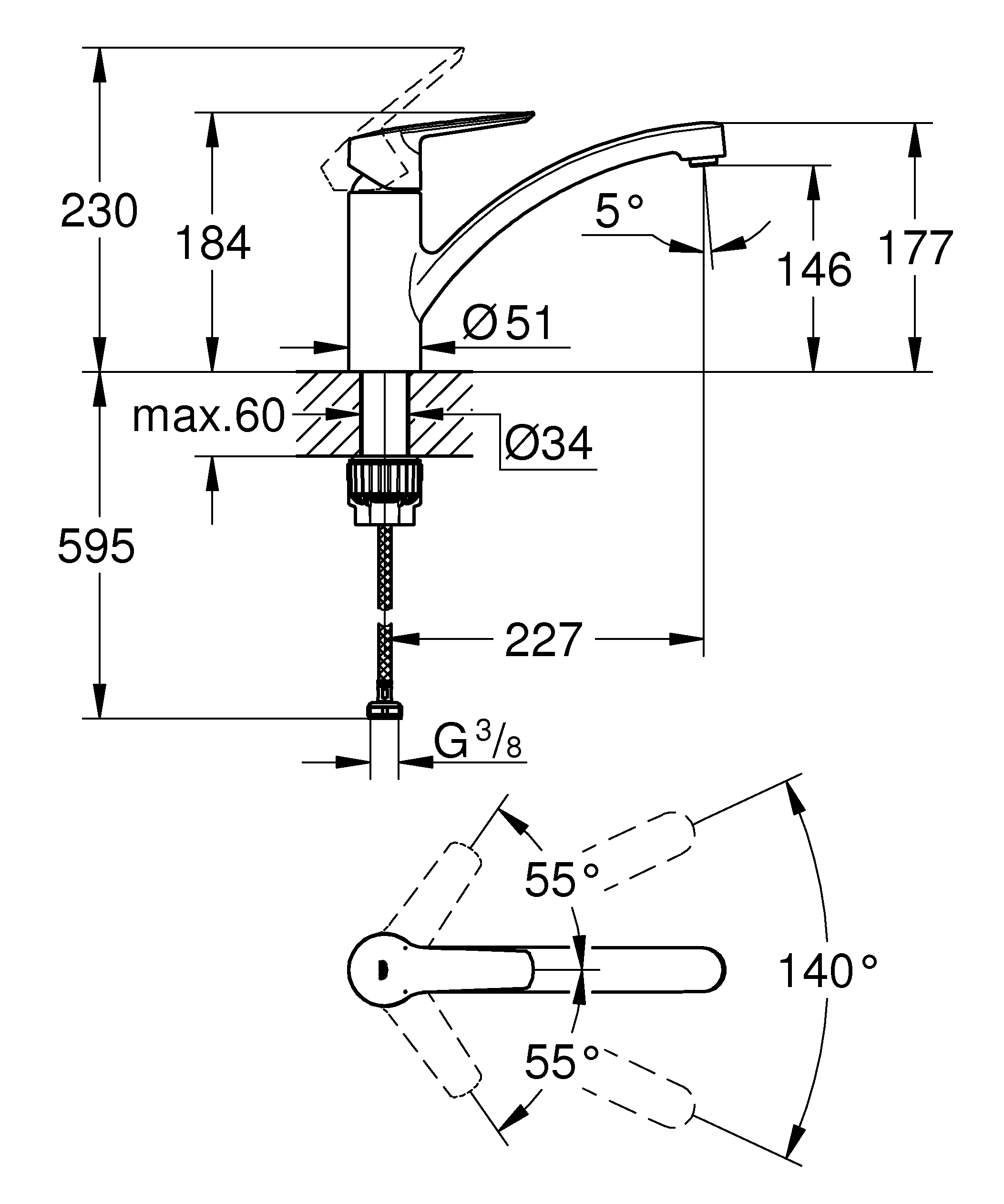 Grohe Quickfix Küchenarmatur Start chrom