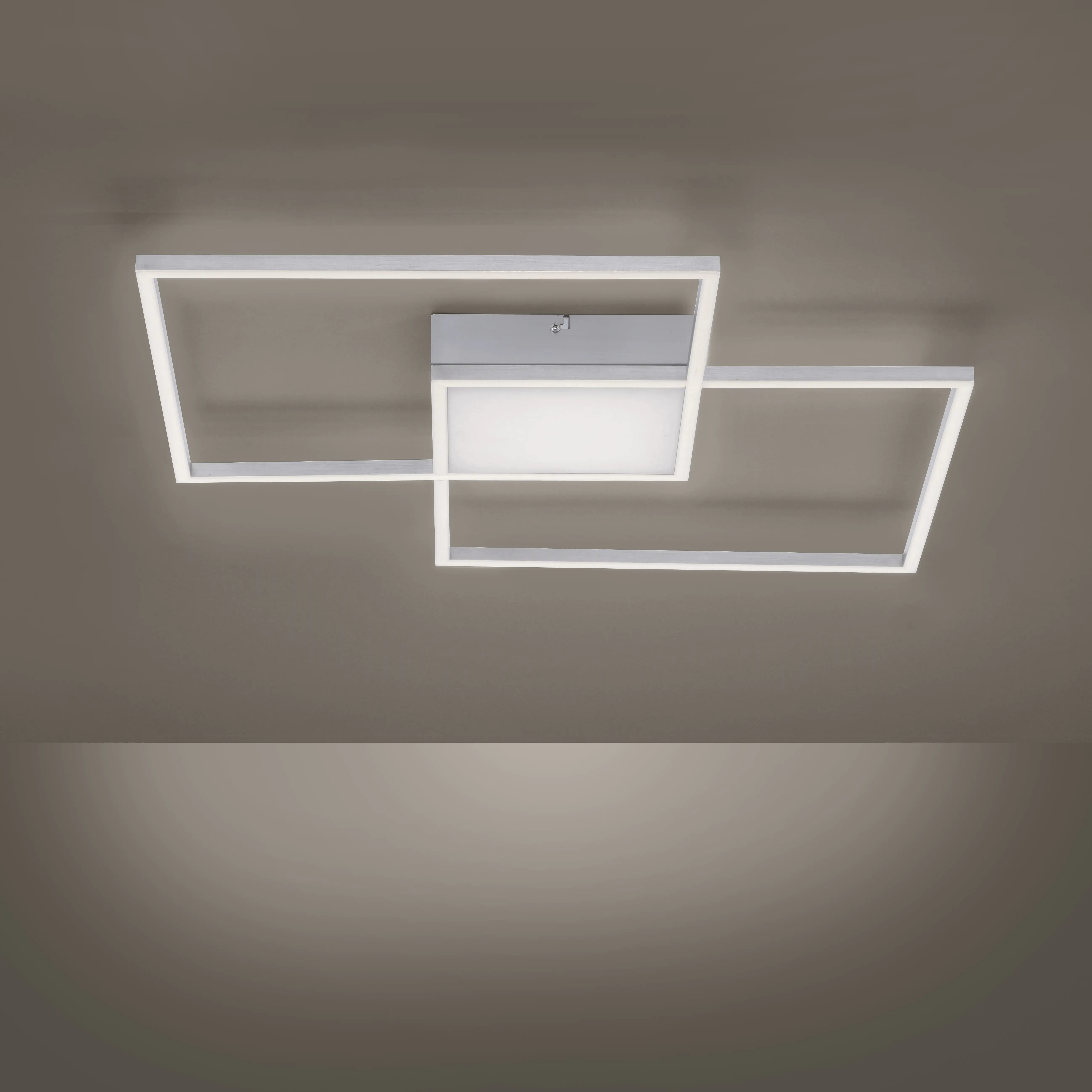 JustLight LED CCT Deckenleuchte Asmin nickel-matt 60 x 60 cm dimmbar