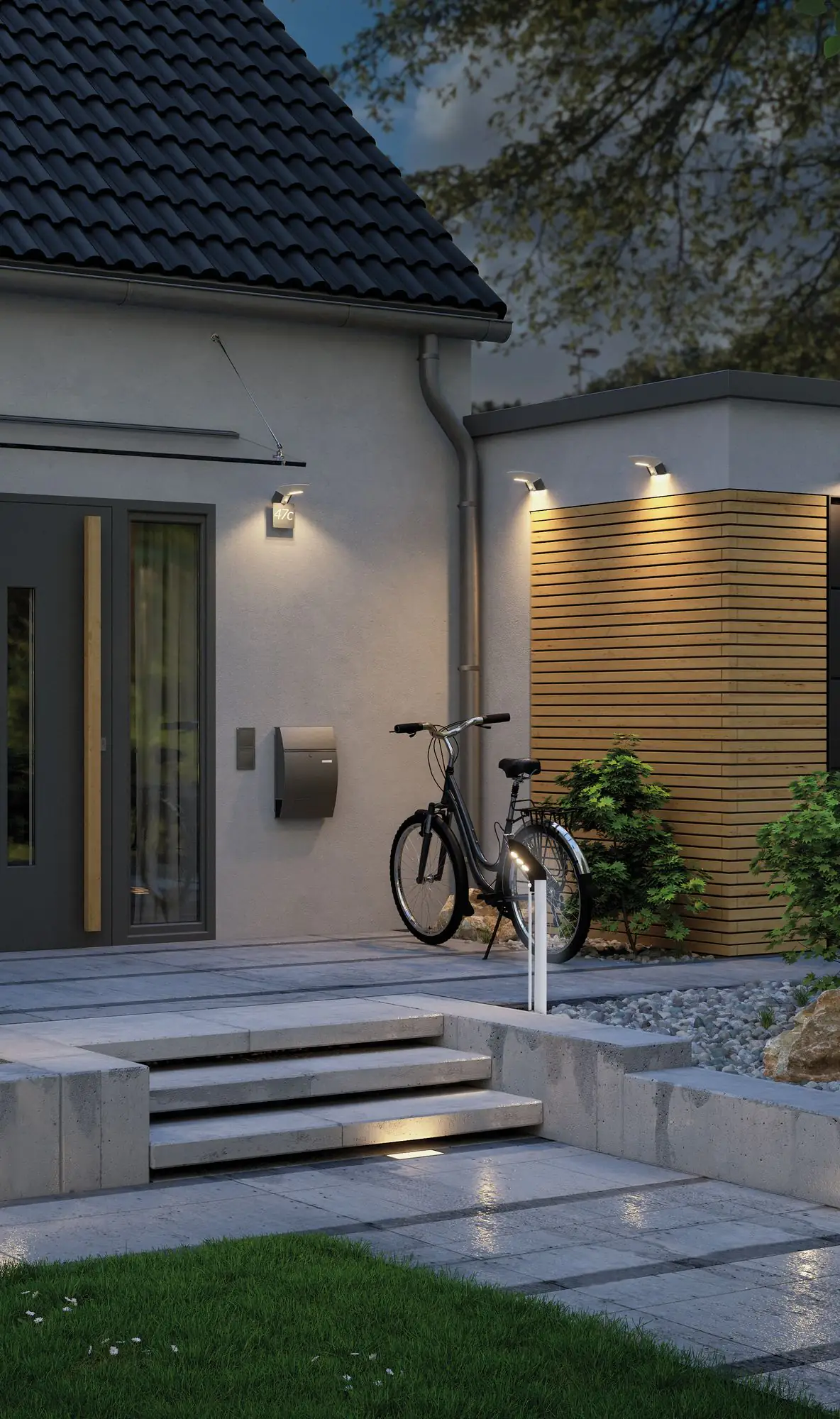Paulmann LED Solar-Pollerleuchte Soley anthrazit warmweiß Bewegungsmelder