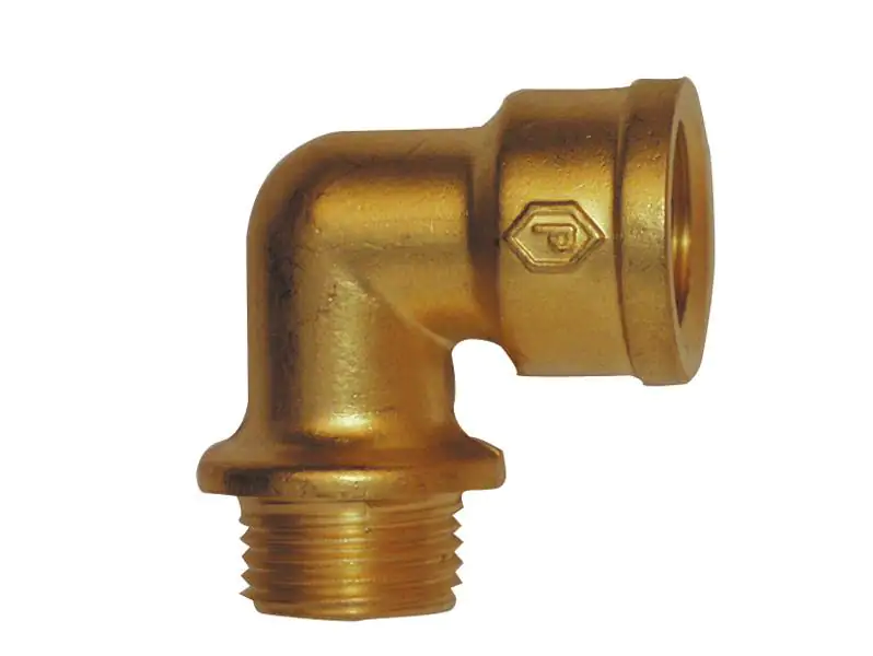 Cornat Winkel 90° Messing blank, 1" IG, 1" AG