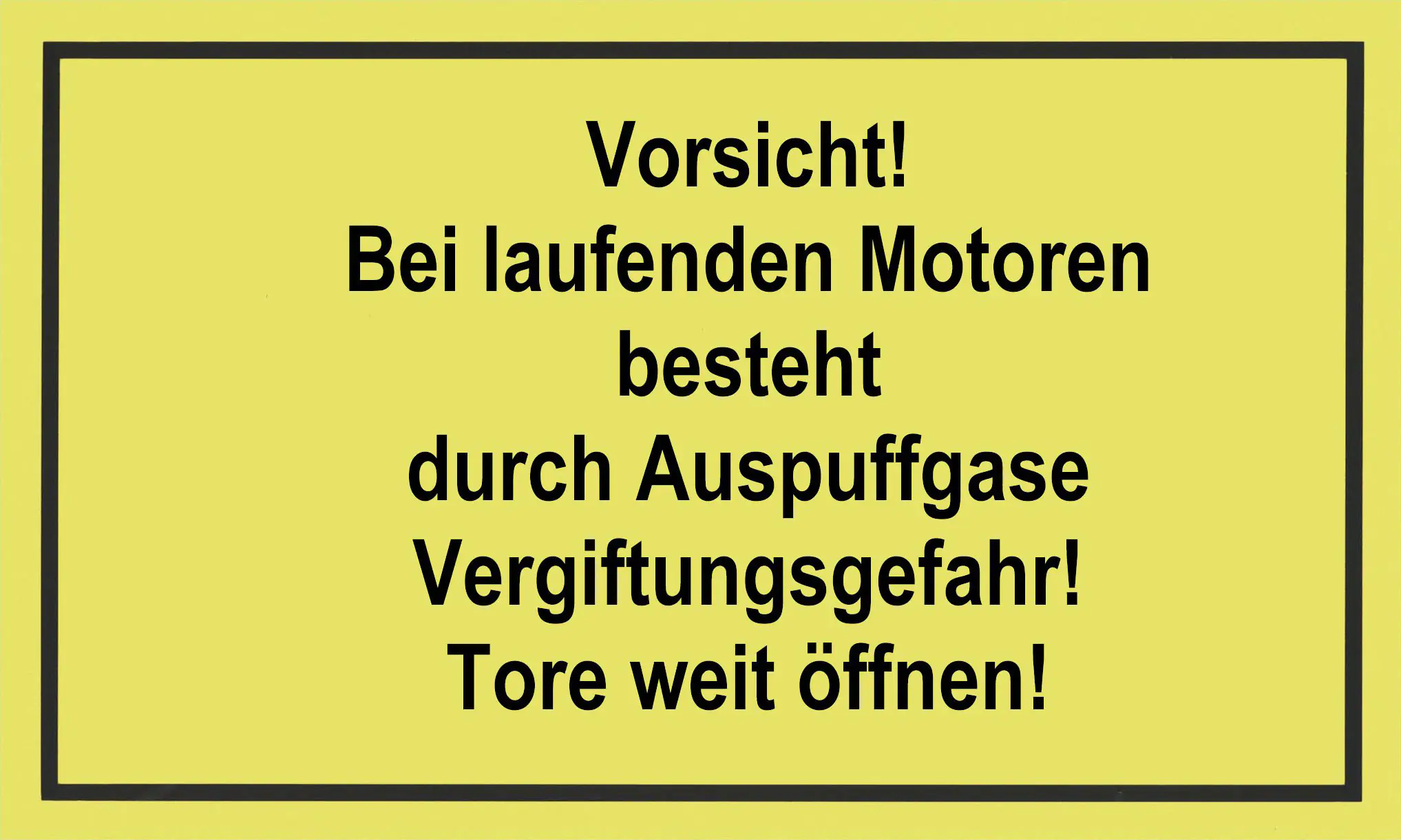 Metafranc Hinweisschild Vorsicht! Bei laufenden Motoren 200 x 300 mm