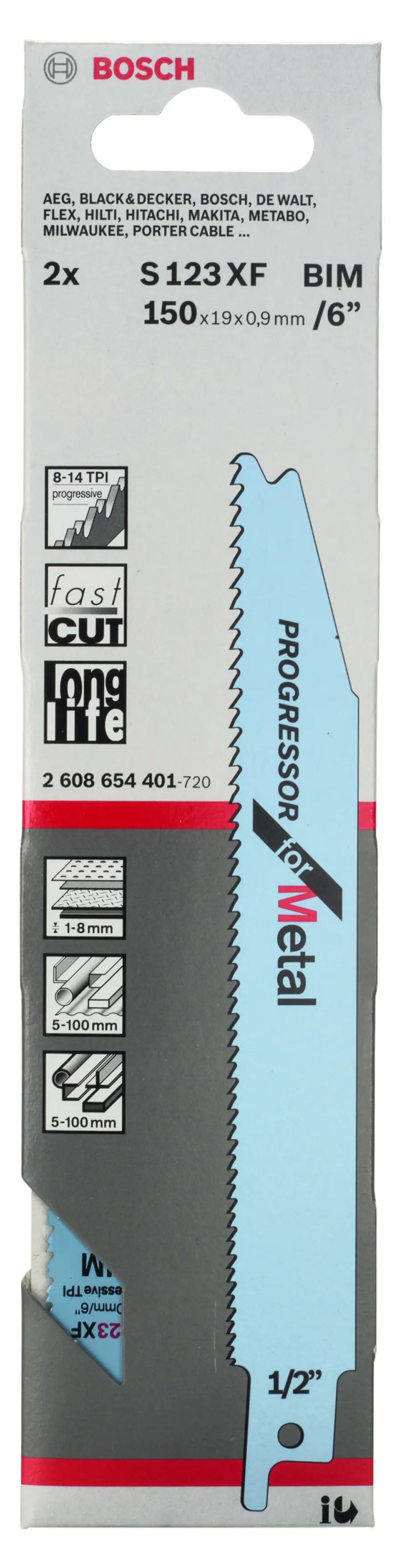 Bosch Säbelsägeblatt S 123 XF gressor for Metal 2 Stück