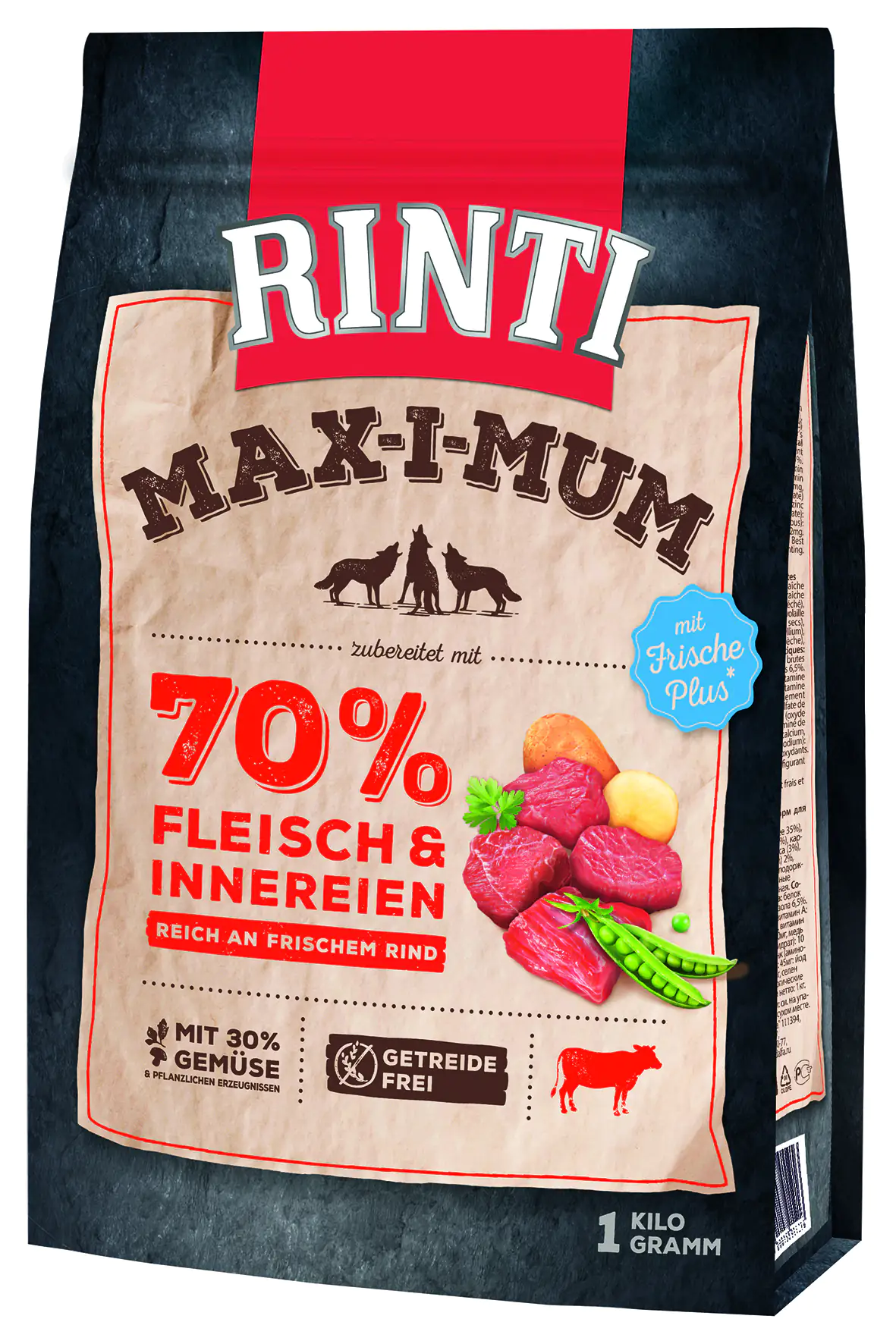Rinti Max-i-Mum Hundetrockenfutter Adult 1 kg Rind
