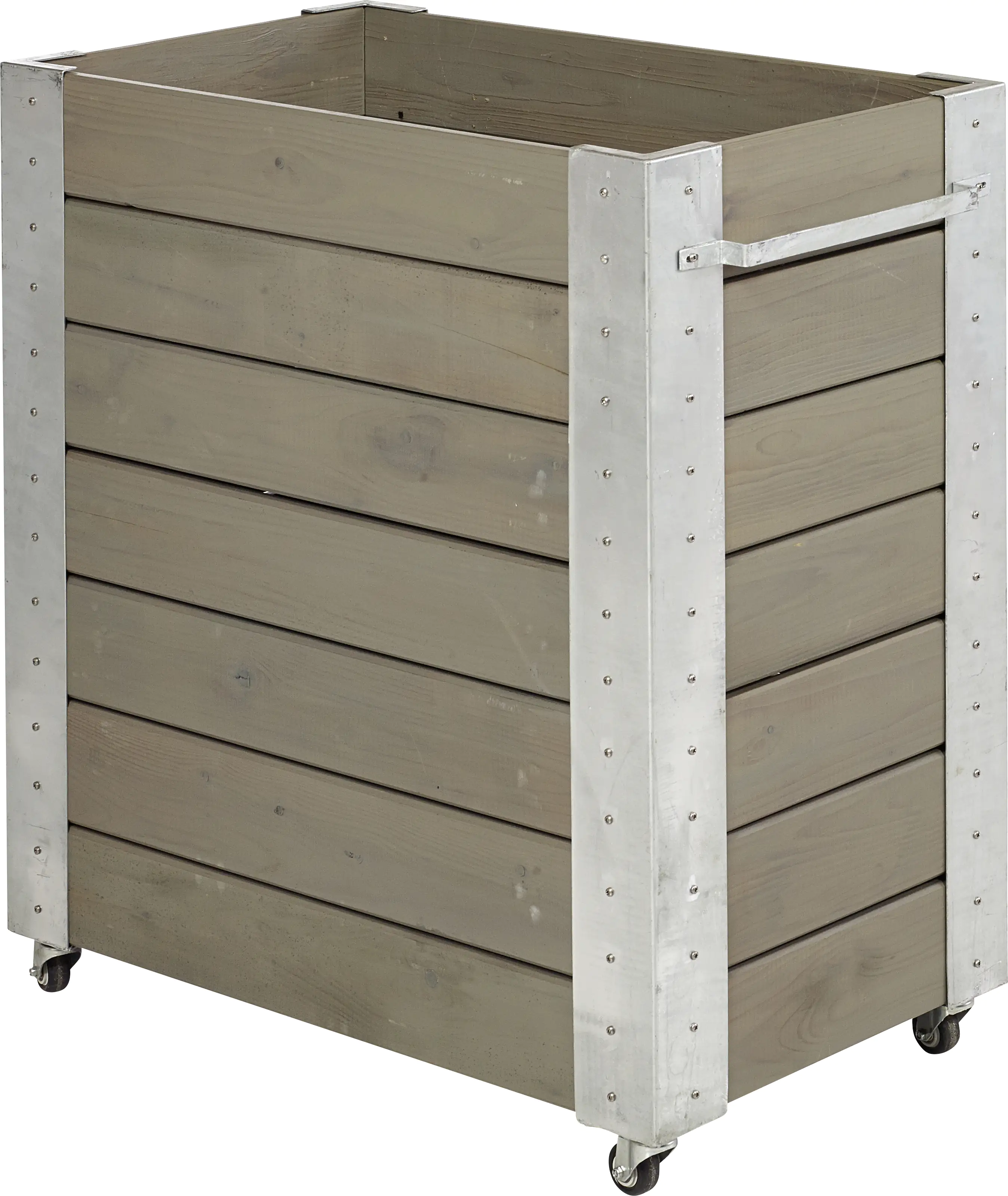 Plus Blumenkasten Cubic 87 x 50 x 95 cm graubraun mit Räder