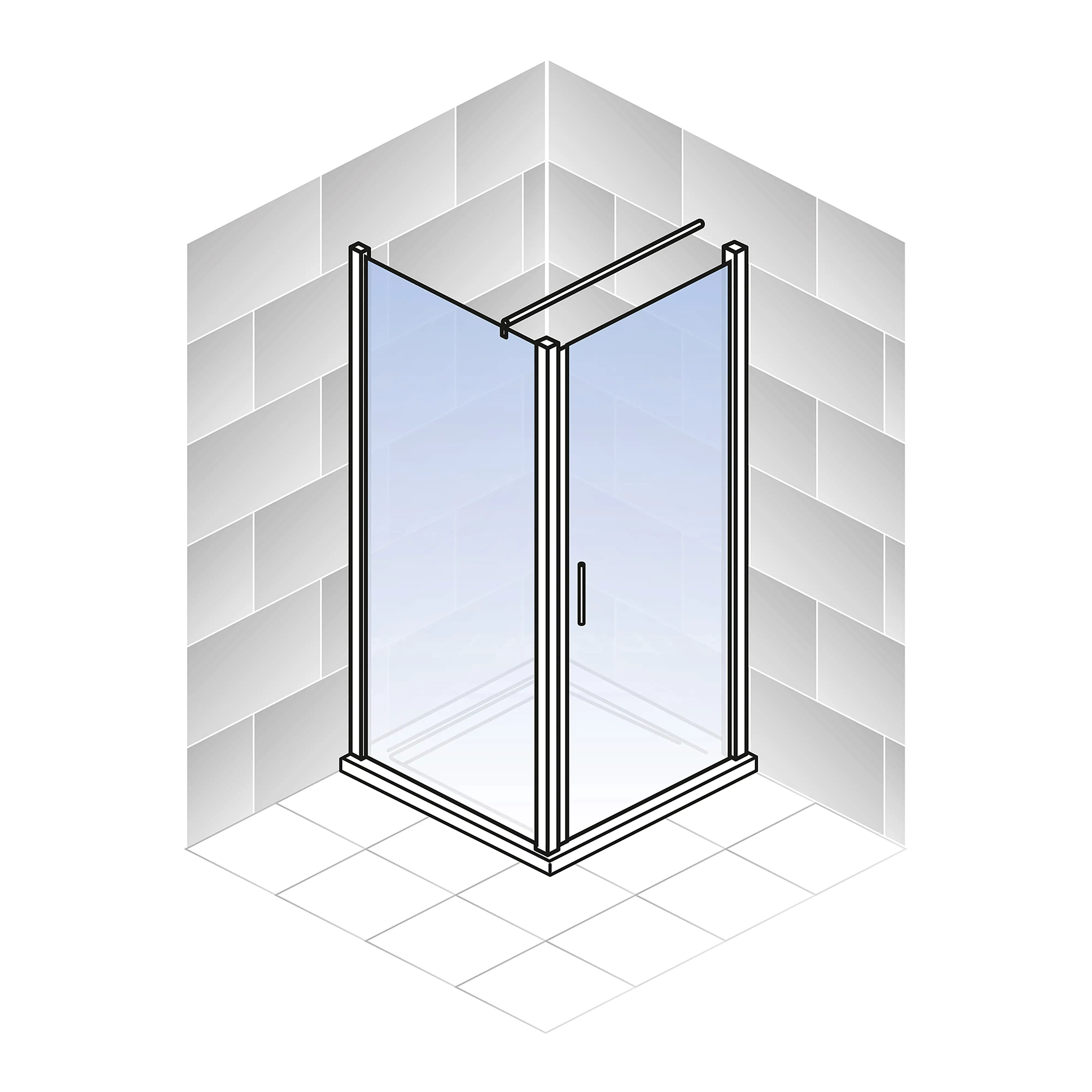 Schulte Drehtür Seitenwand 100 x 100 x 200 cm Toura
