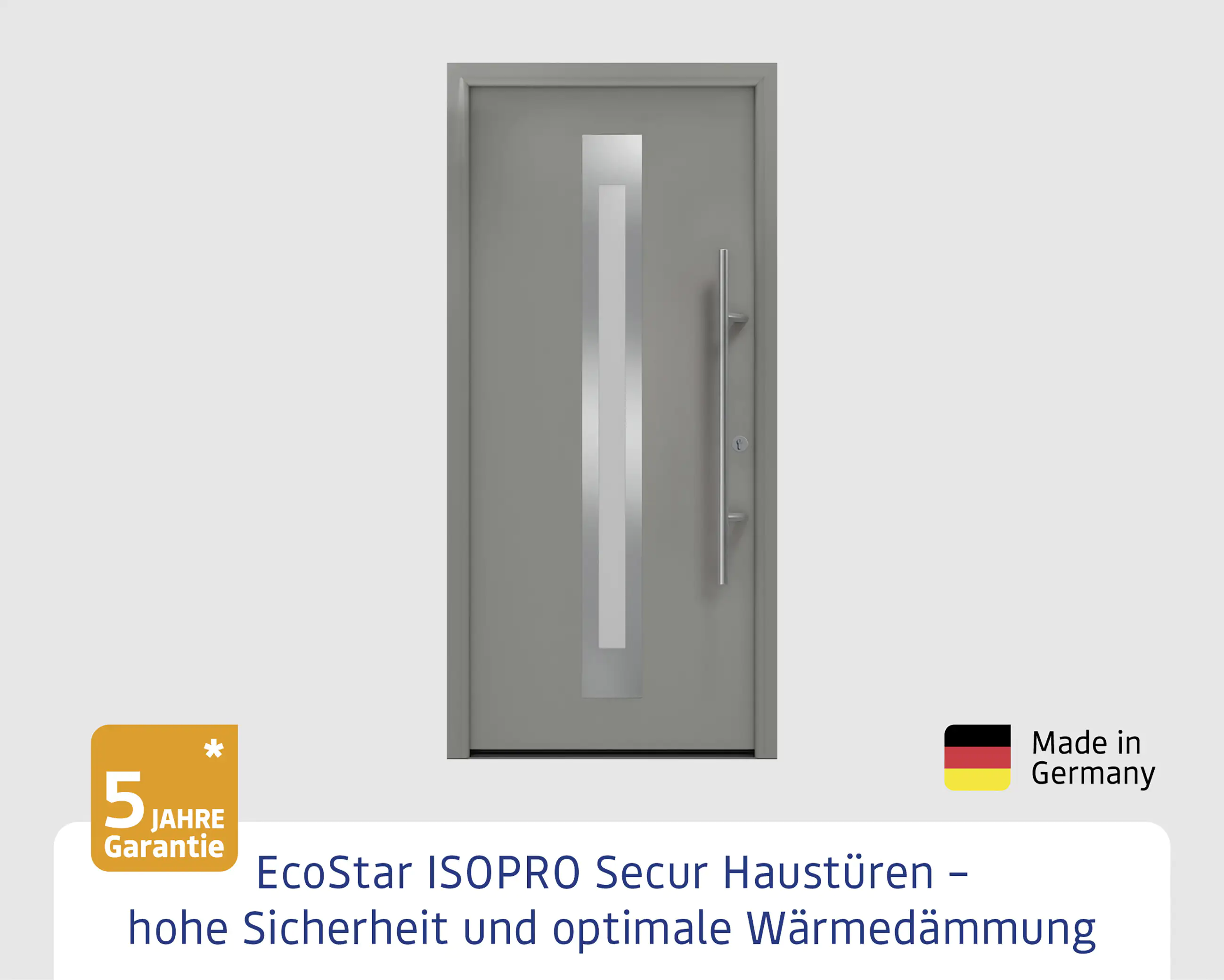EcoStar Haustür ISOPRO Secur IPS 770S RC2 graualuminium 110 x 210 cm